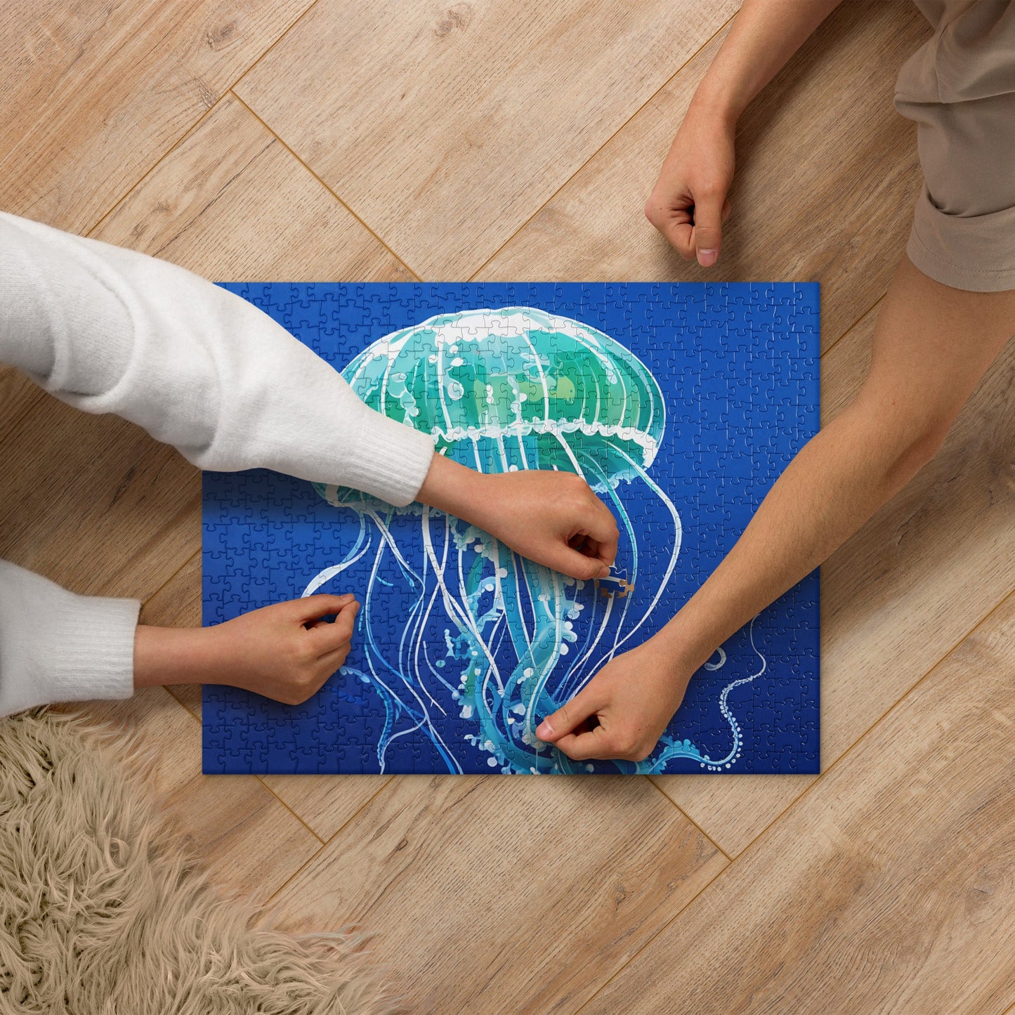 Turquoise Jellyfish Jigsaw Puzzle - Puzzle - Discovery Co.