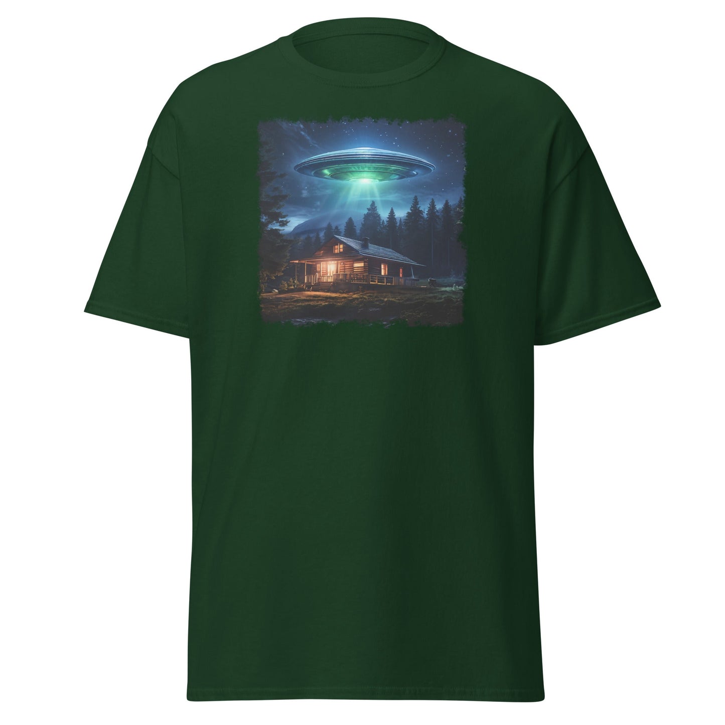 UFO Over Cabin Men's (Unisex) Classic Tee - Men's Shirts - Discovery Co.