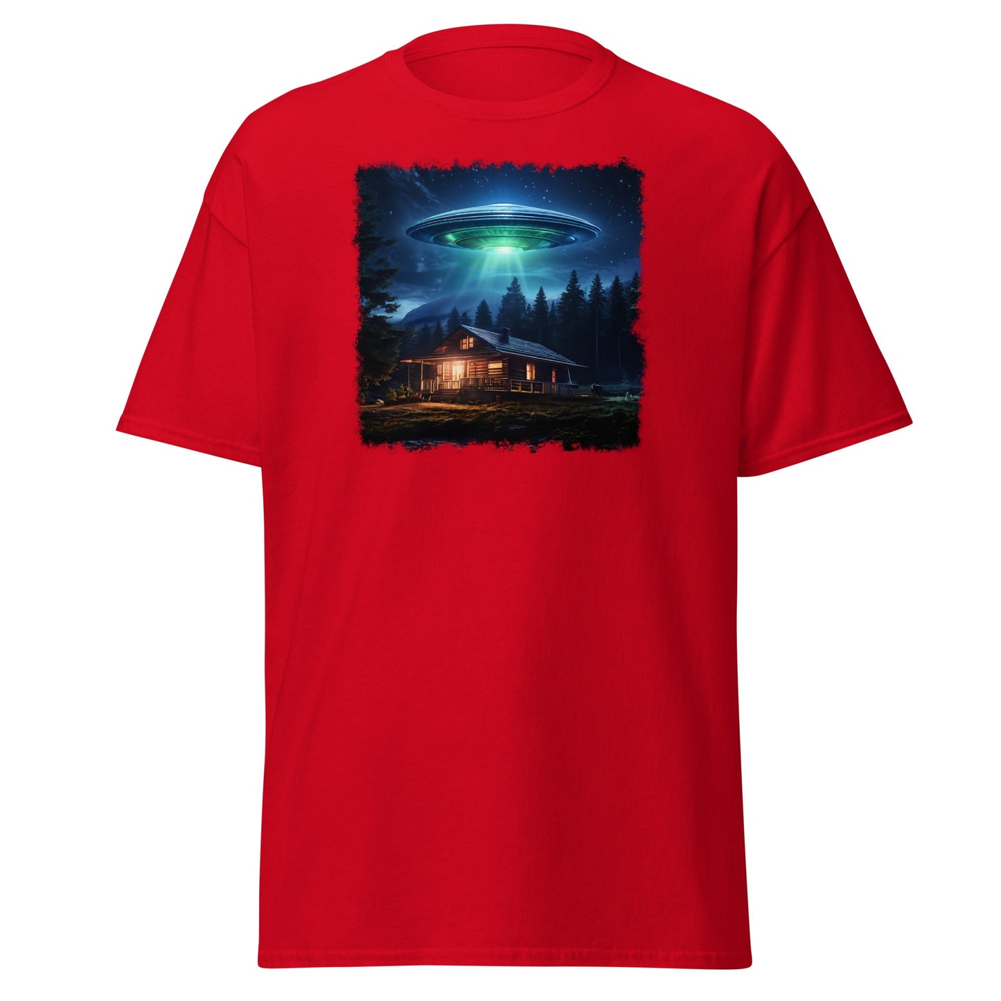 UFO Over Cabin Men's (Unisex) Classic Tee - Men's Shirts - Discovery Co.