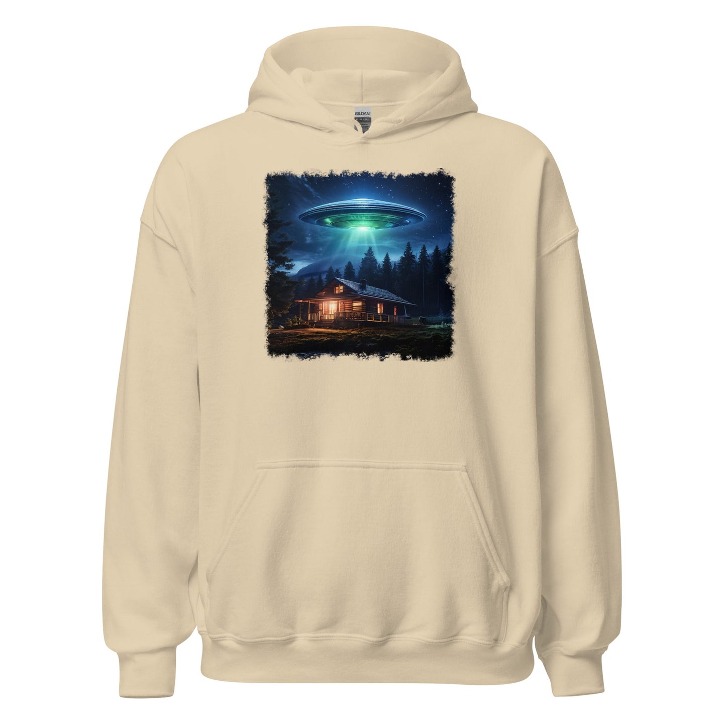 UFO Over Cabin Men's (Unisex) Hoodie - Hoodies - Discovery Co.