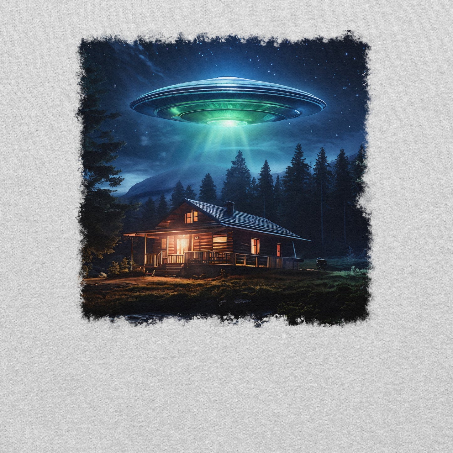 UFO Over Cabin Men's (Unisex) Hoodie - Hoodies - Discovery Co.