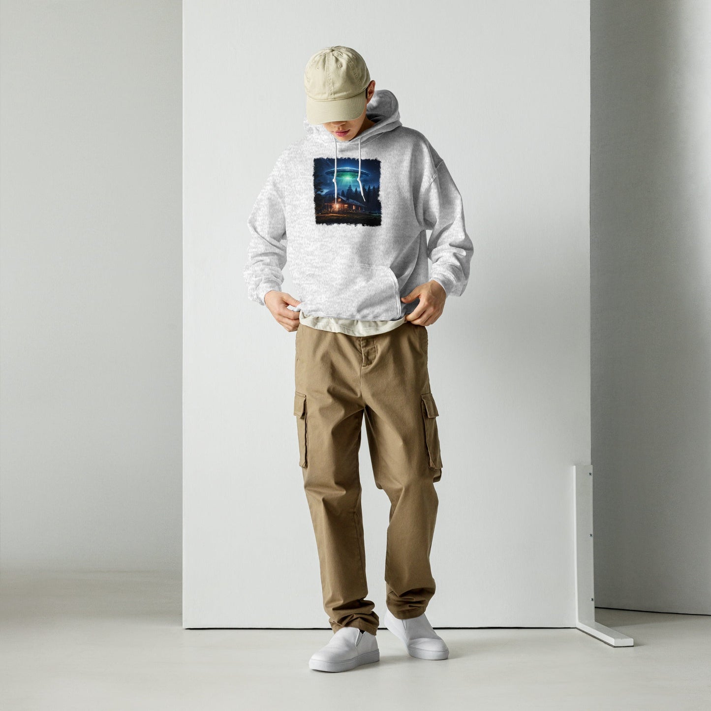 UFO Over Cabin Men's (Unisex) Hoodie - Hoodies - Discovery Co.