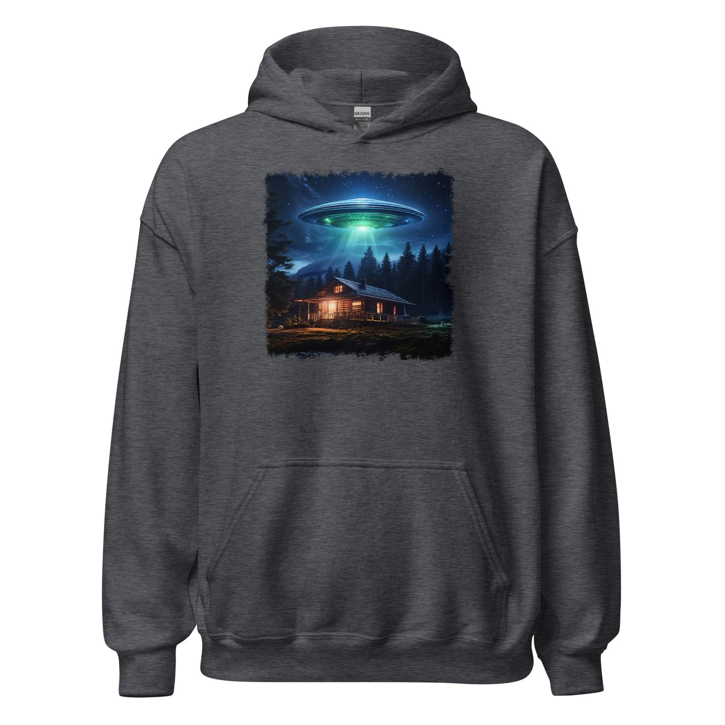 UFO Over Cabin Men's (Unisex) Hoodie - Hoodies - Discovery Co.