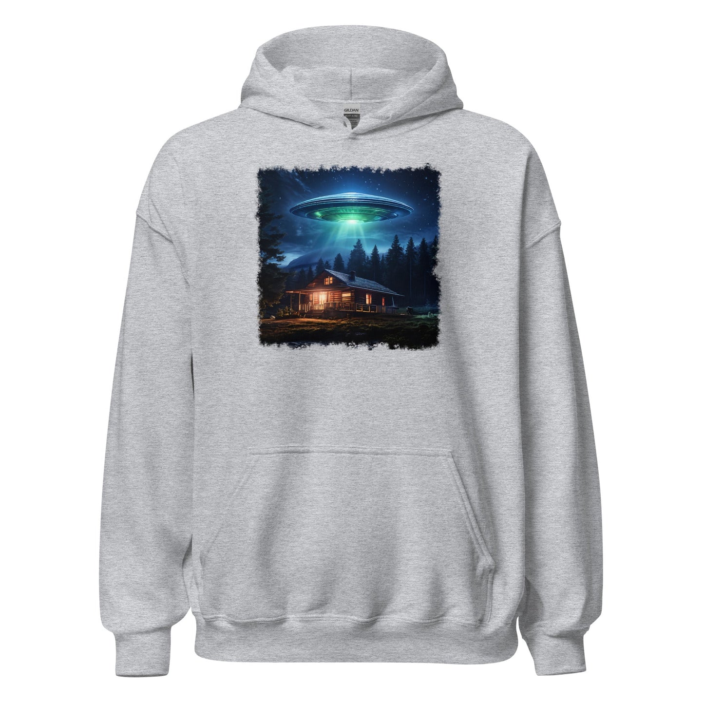 UFO Over Cabin Men's (Unisex) Hoodie - Hoodies - Discovery Co.
