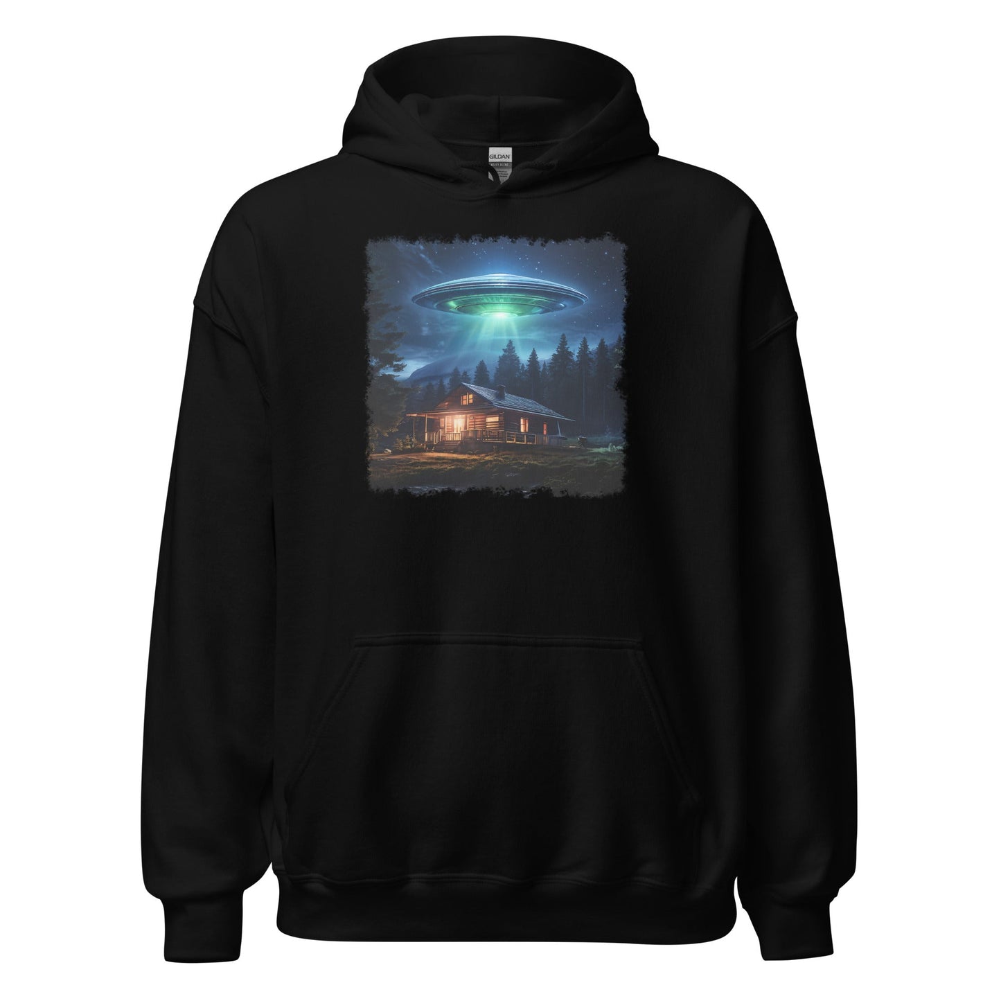 UFO Over Cabin Men's (Unisex) Hoodie - Hoodies - Discovery Co.