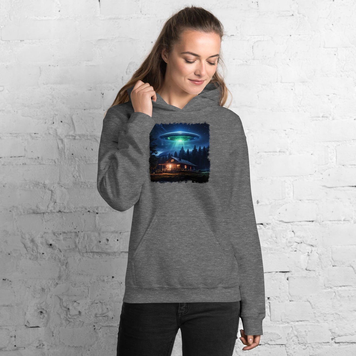 UFO Over Cabin Women's (Unisex) Hoodie - Hoodies - Discovery Co.