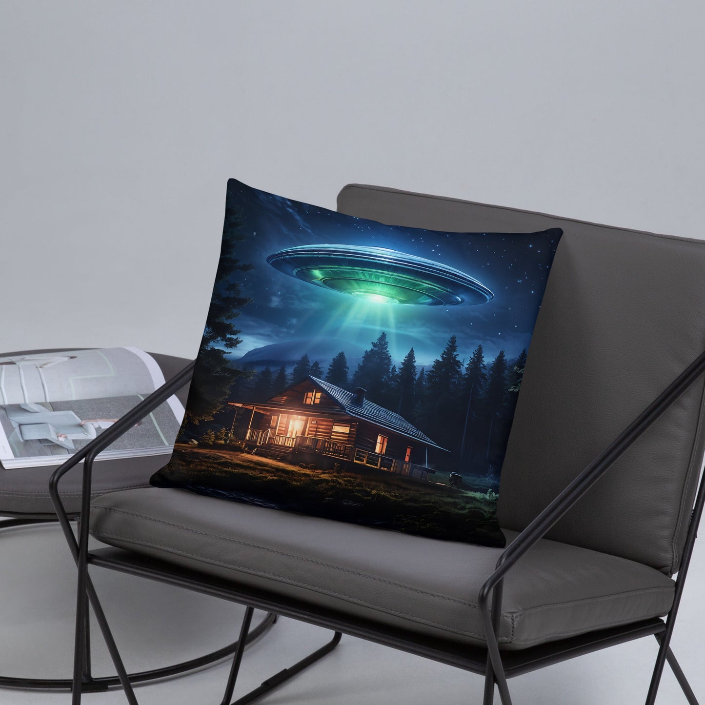 UFO Over House Basic Pillow - Pillows - Discovery Co.