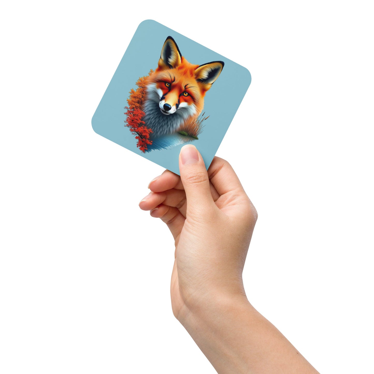 Vivid Fox Cork - Back Coaster - Coasters - Discovery Co.