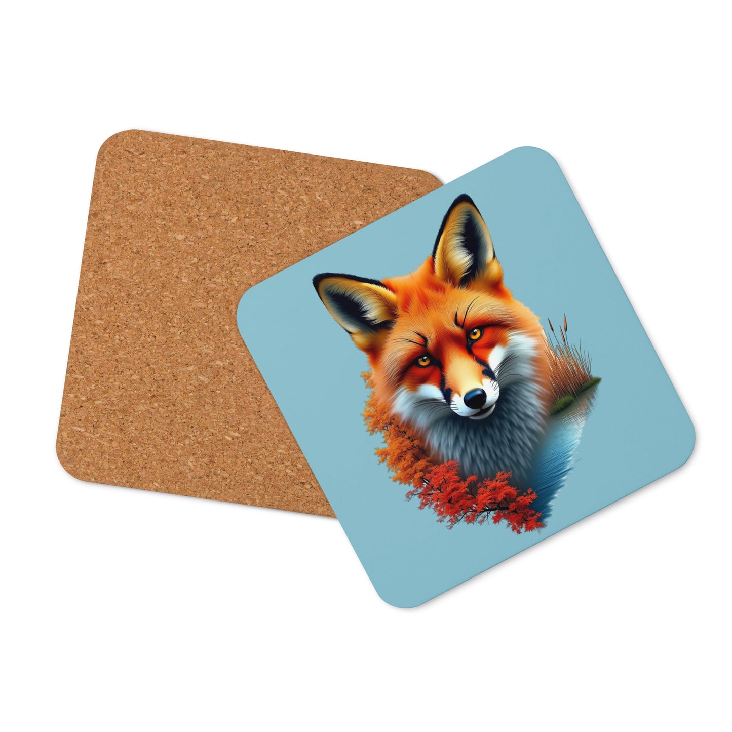 Vivid Fox Cork - Back Coaster - Coasters - Discovery Co.