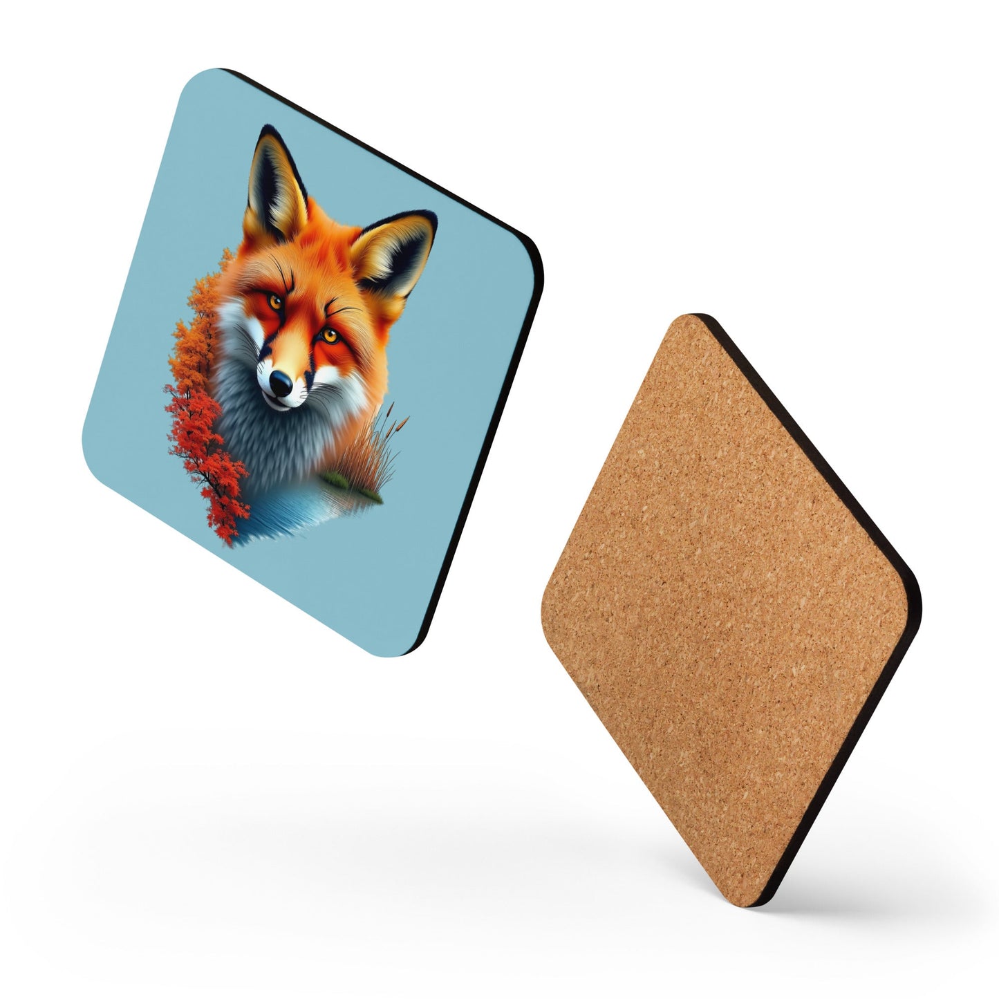 Vivid Fox Cork - Back Coaster - Coasters - Discovery Co.