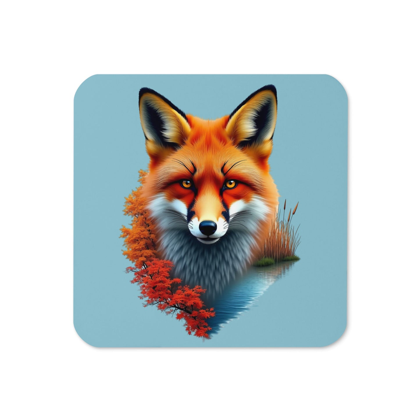 Vivid Fox Cork - Back Coaster - Coasters - Discovery Co.