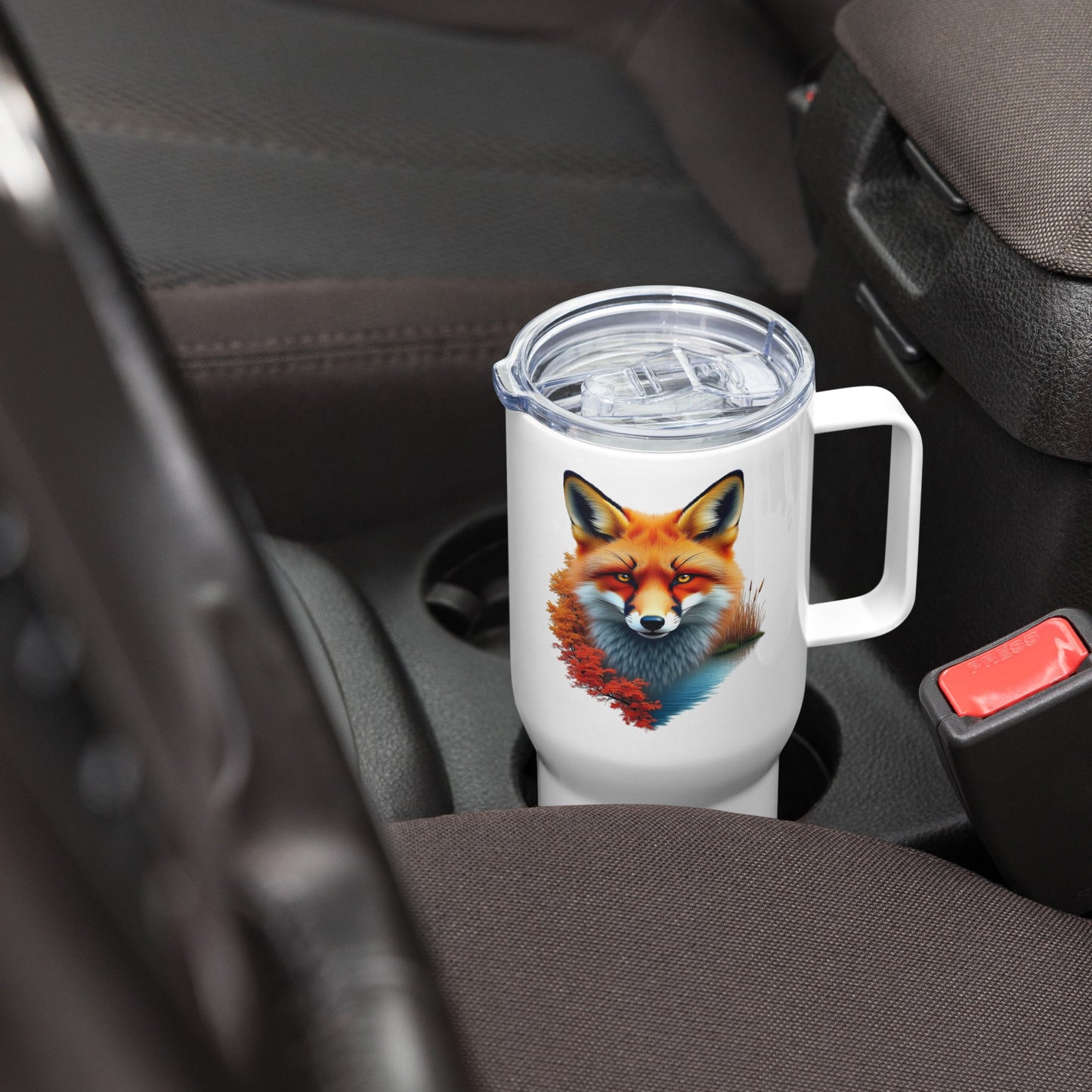 Vivid Fox Travel Mug With Handle (25 oz and 40 oz) - Travel Mug - Discovery Co.