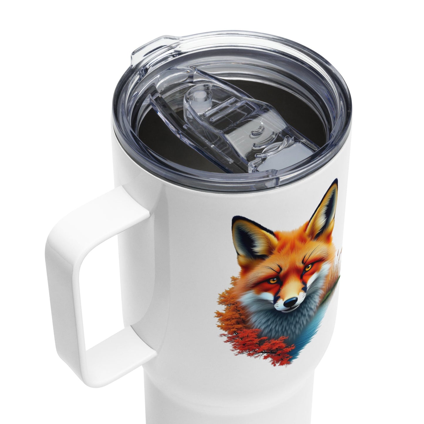 Vivid Fox Travel Mug With Handle (25 oz and 40 oz) - Travel Mug - Discovery Co.