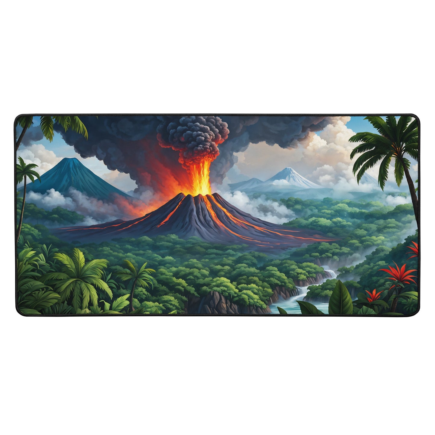 Volcano And Snowy Mountains Desk Mat - Mouse Pads - Discovery Co.