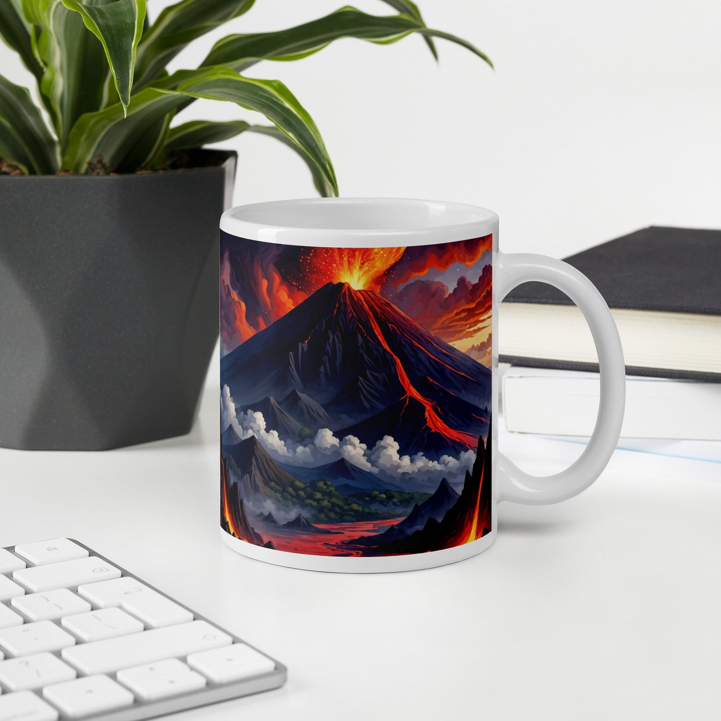 Volcano II White Glossy Mug (11 oz, 15 oz, 20 oz) - Mugs - Discovery Co.