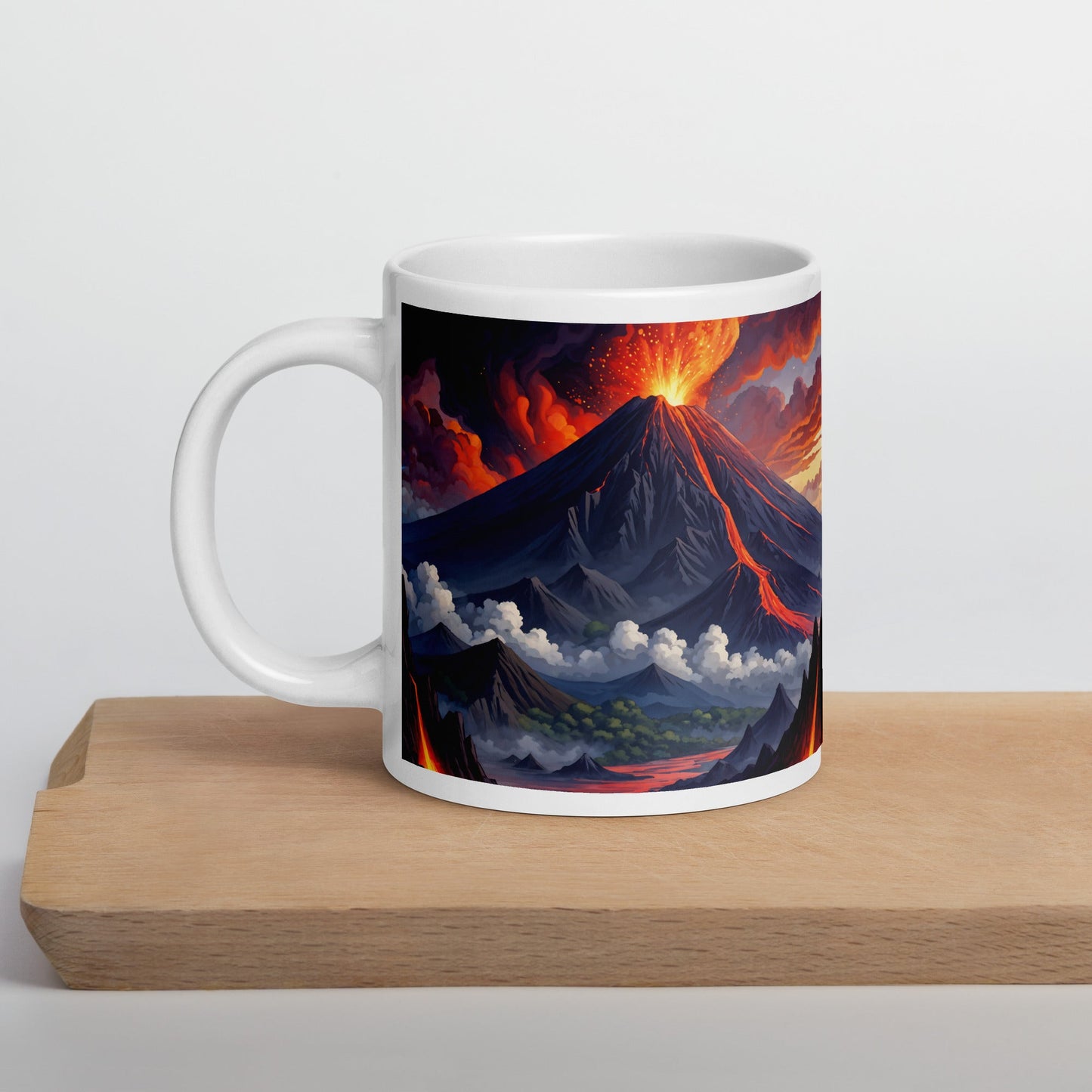 Volcano II White Glossy Mug (11 oz, 15 oz, 20 oz) - Mugs - Discovery Co.