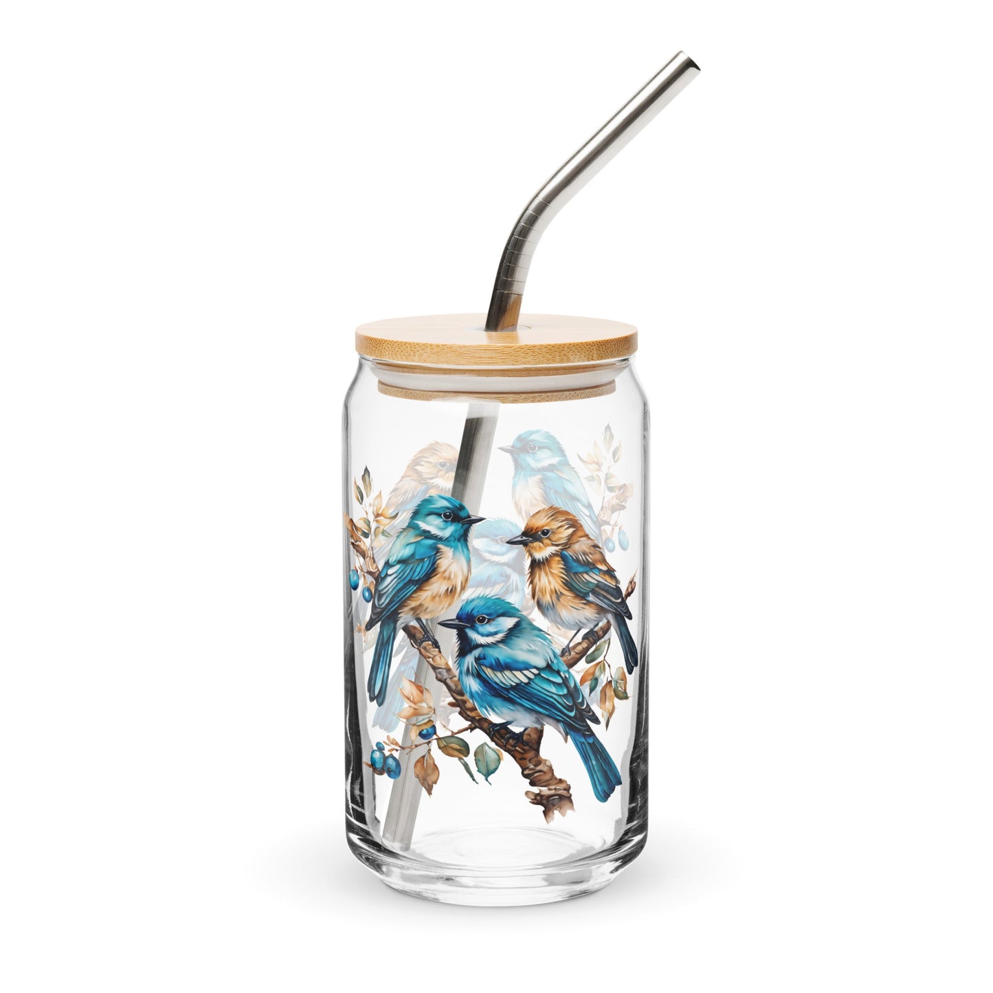 Watercolor Birds Can - Shaped Glass - Can - Shaped Glass - Discovery Co.