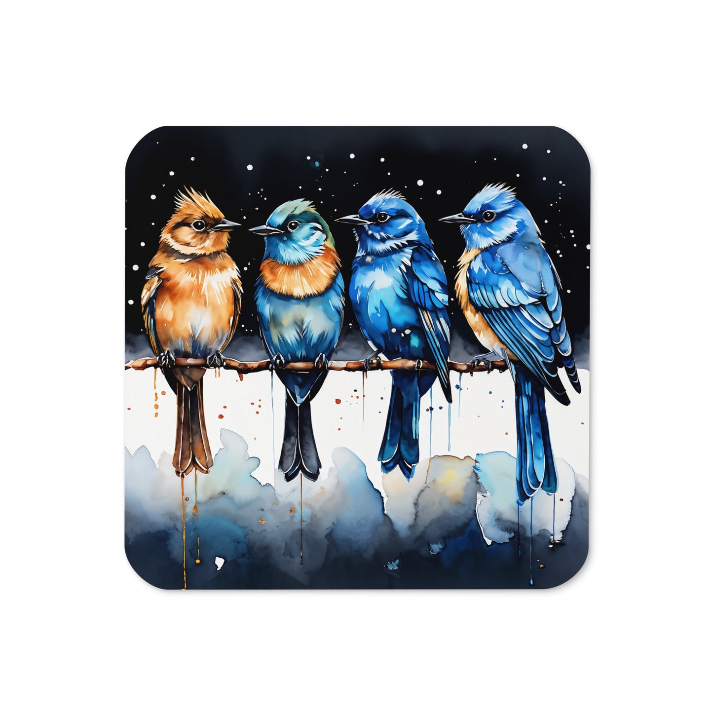 Watercolor Birds Cork - back Coaster - Coasters - Discovery Co.
