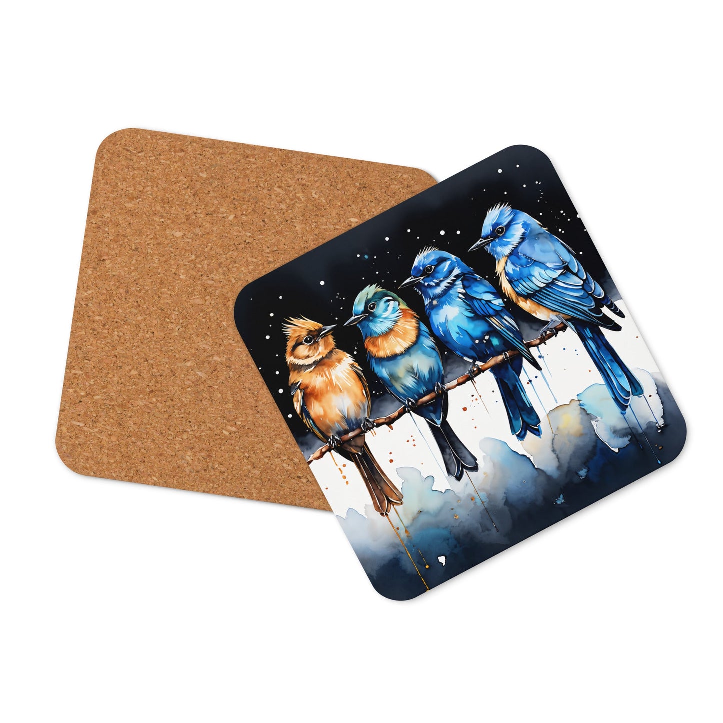 Watercolor Birds Cork - back Coaster - Coasters - Discovery Co.