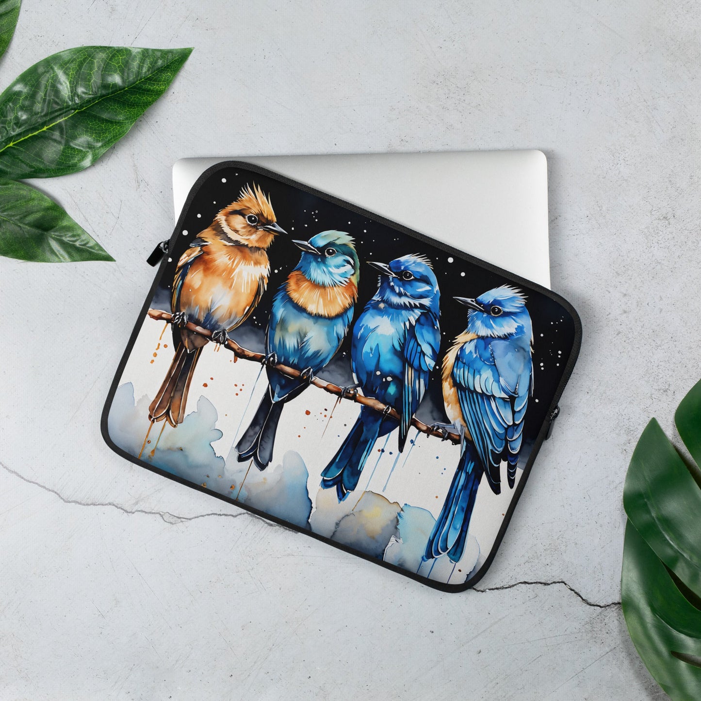 Watercolor Birds On A Branch Laptop Sleeve - Laptop Cases - Discovery Co.