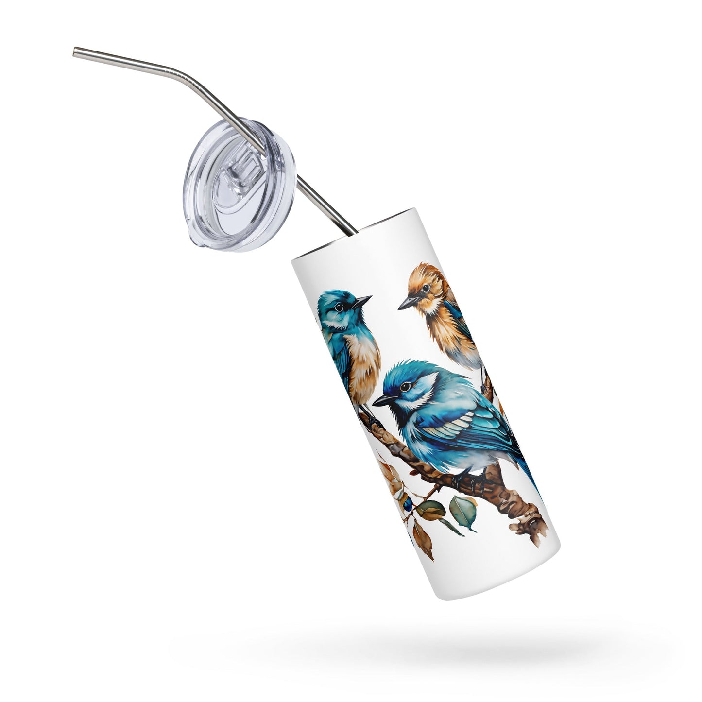 Watercolor Birds Stainless Steel Tumbler - Steel Tumbler - Discovery Co.