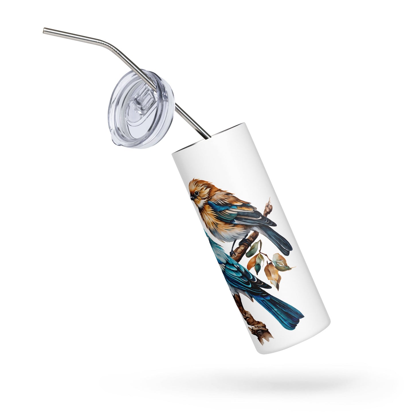 Watercolor Birds Stainless Steel Tumbler - Steel Tumbler - Discovery Co.