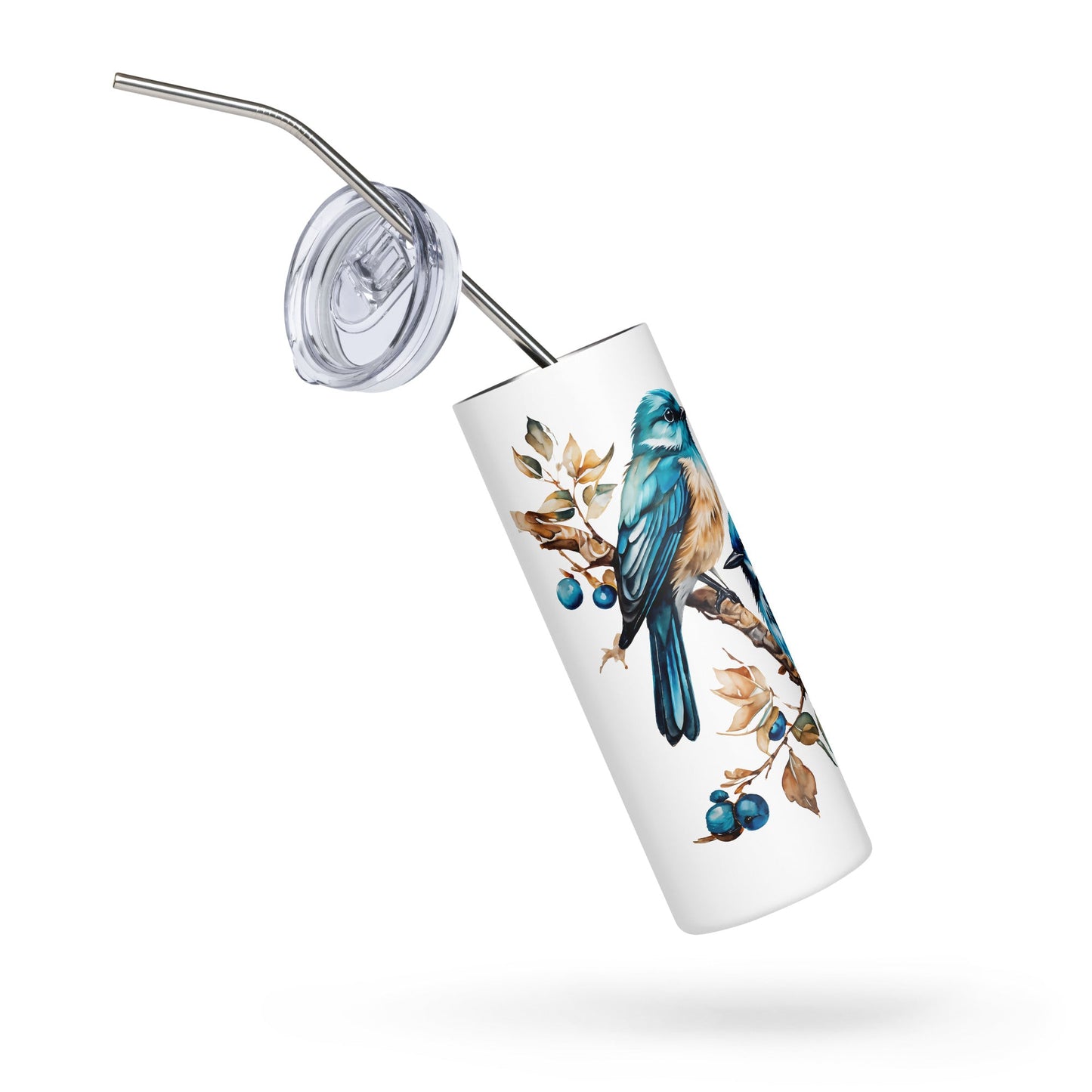 Watercolor Birds Stainless Steel Tumbler - Steel Tumbler - Discovery Co.