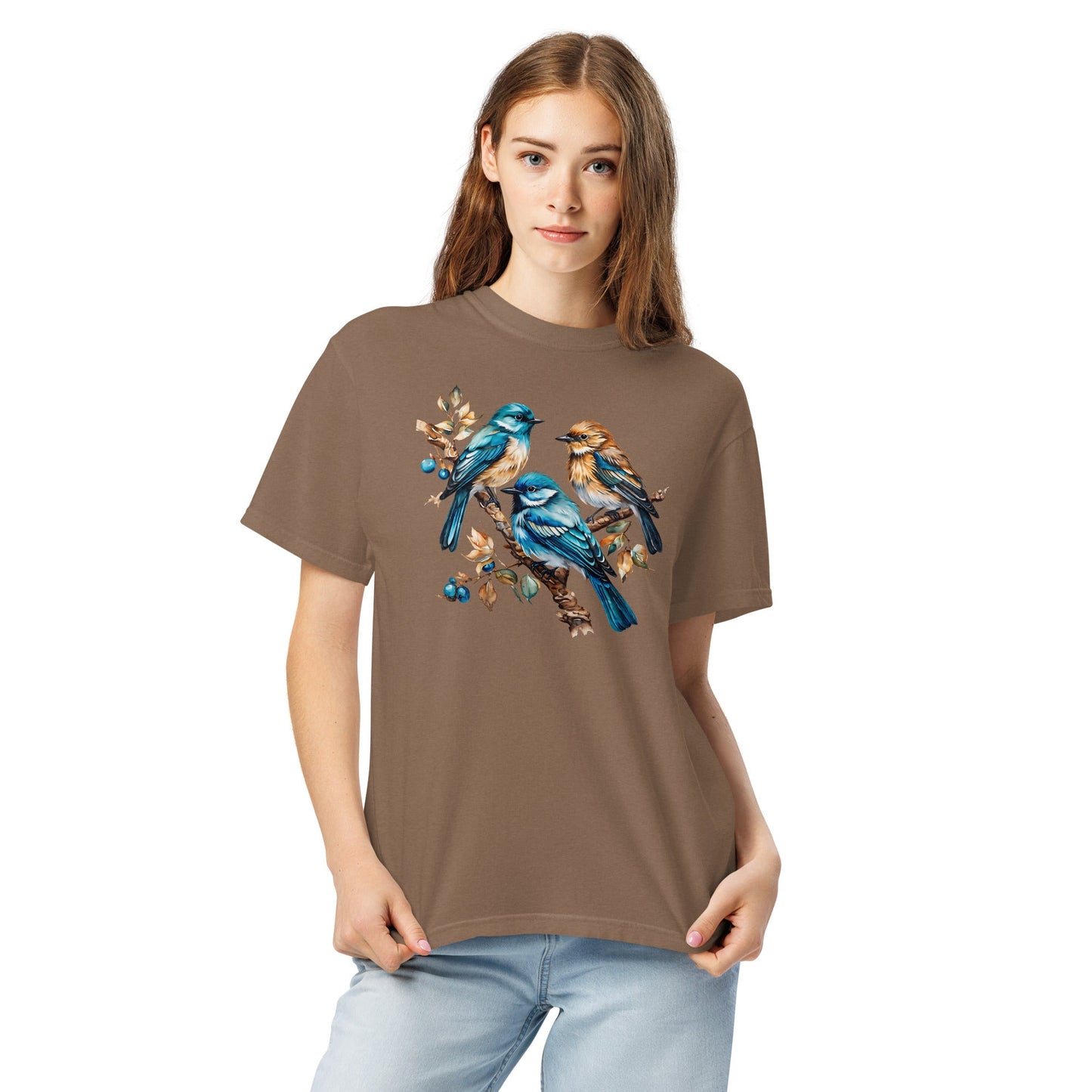 Watercolor Birds Women's (Unisex) Premium Tee - Women's Shirts - Discovery Co.