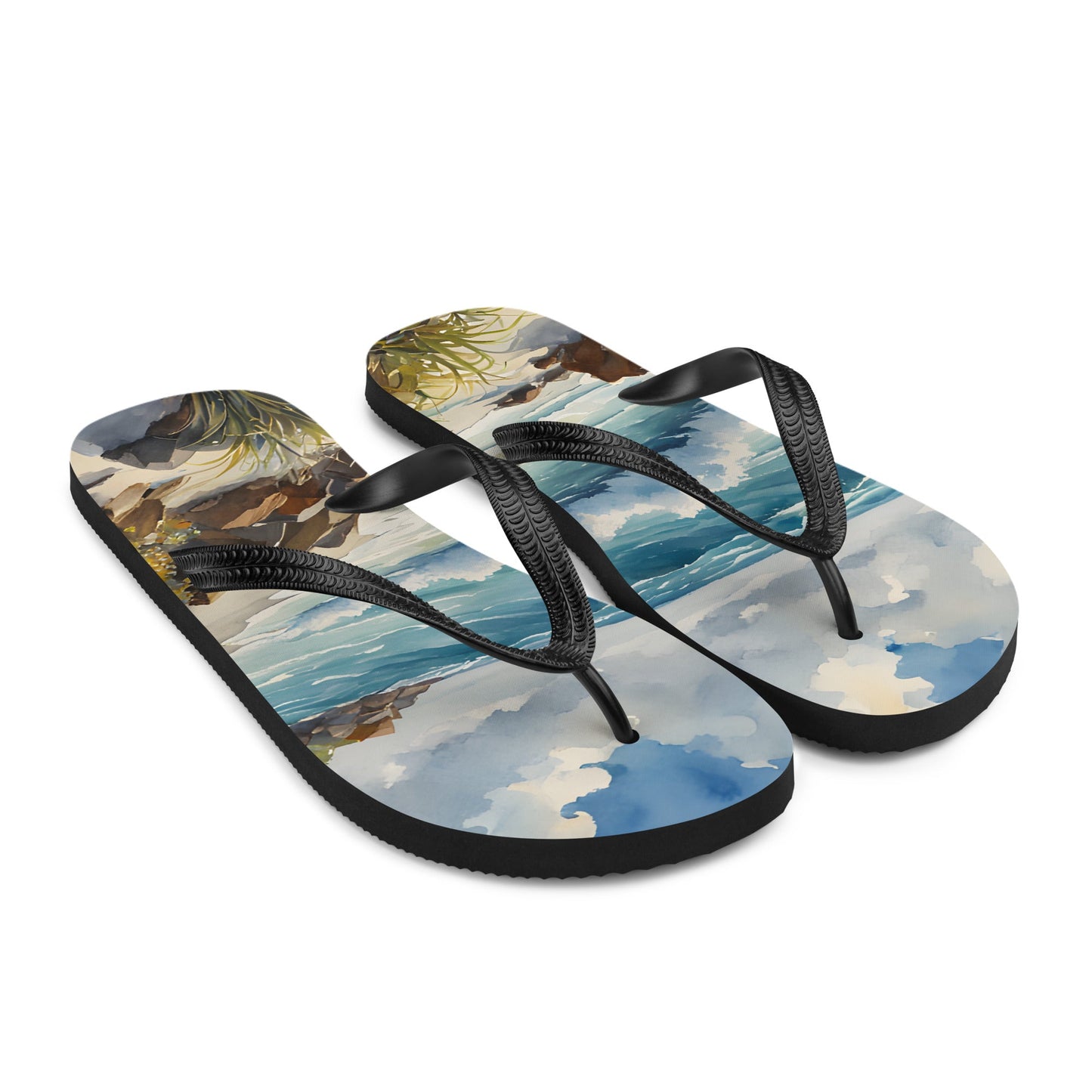 Watercolor Seashore Flip - Flops - Footwear - Discovery Co.