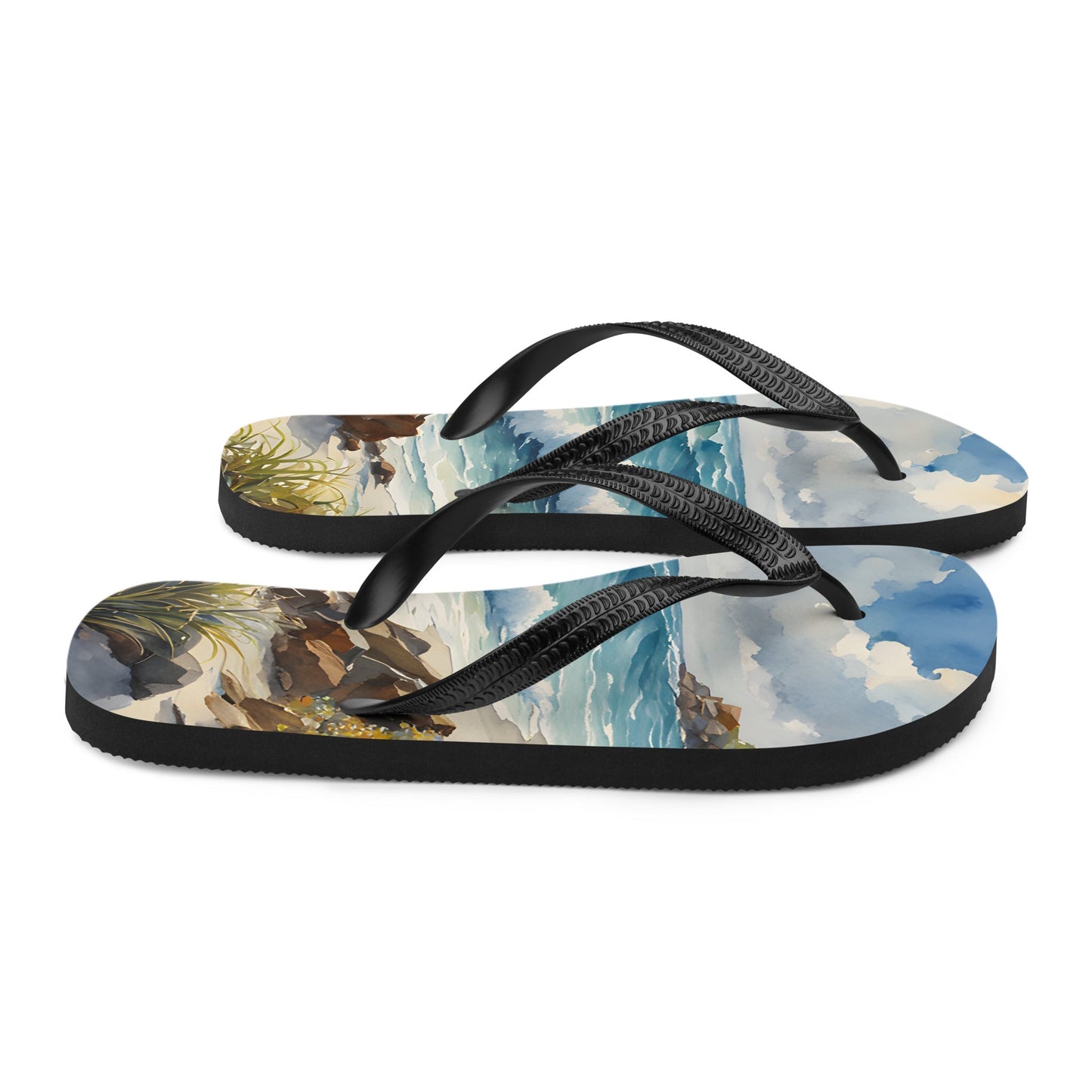 Watercolor Seashore Flip - Flops - Footwear - Discovery Co.