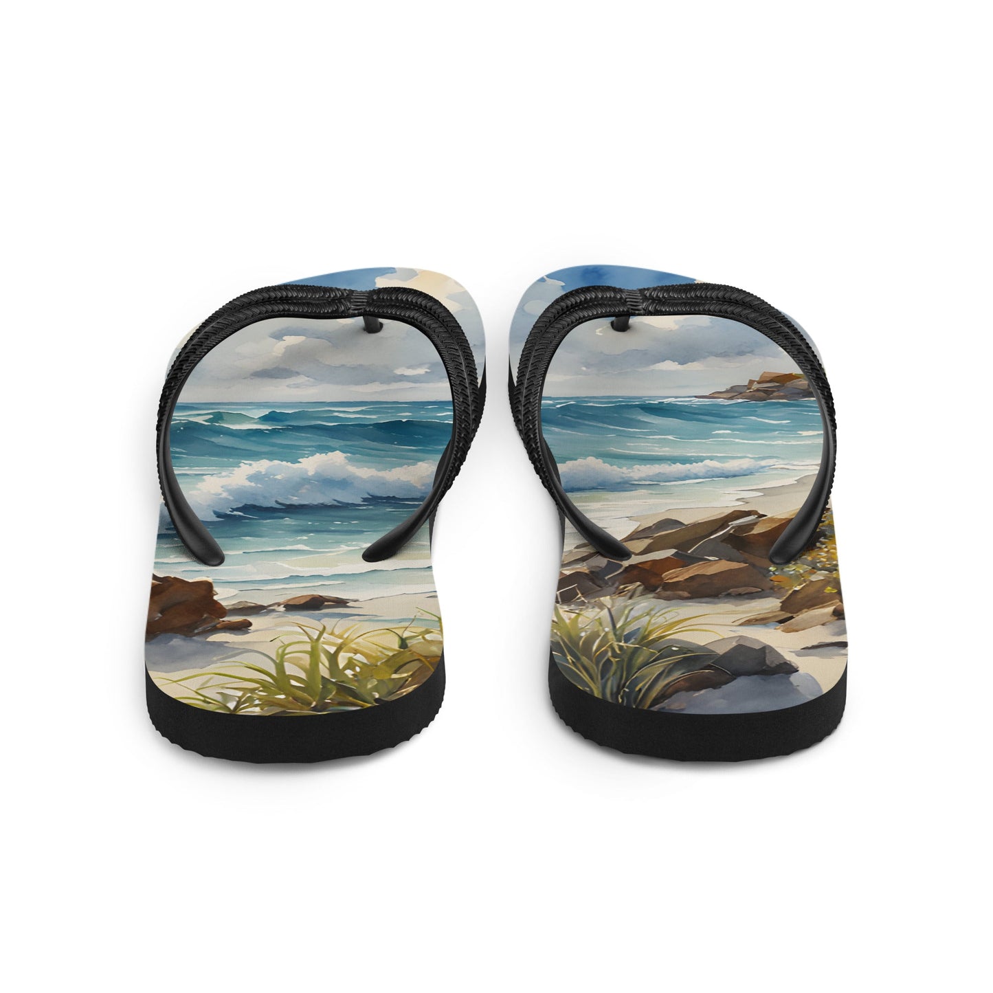 Watercolor Seashore Flip - Flops - Footwear - Discovery Co.