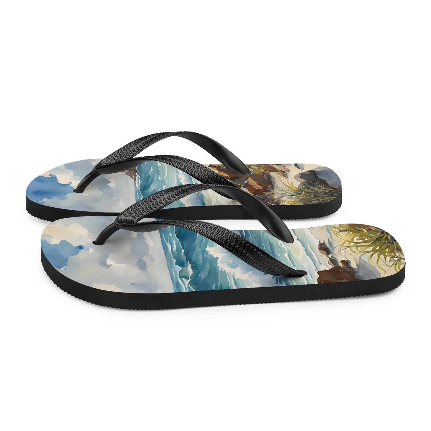 Watercolor Seashore Flip - Flops - Footwear - Discovery Co.