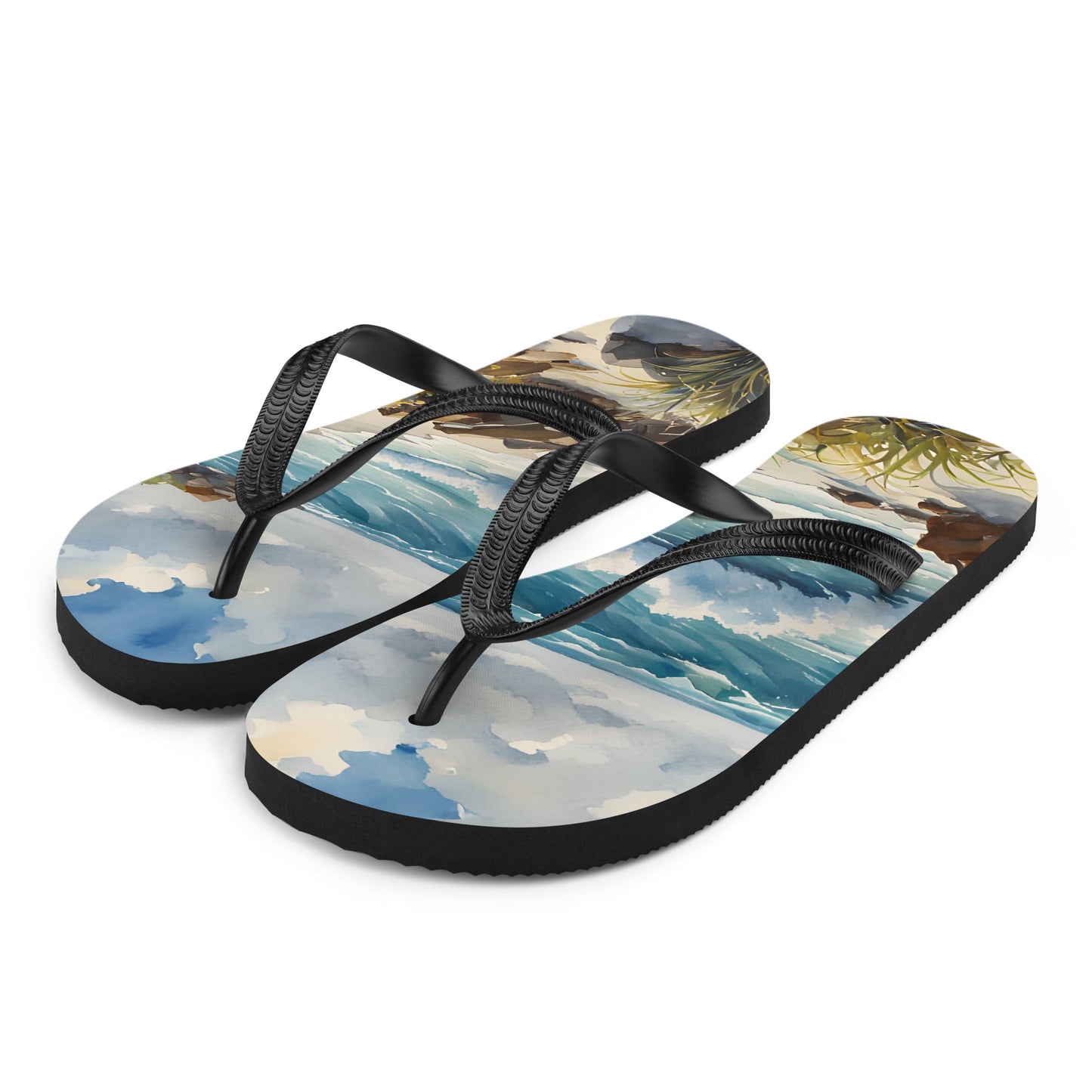Watercolor Seashore Flip - Flops - Footwear - Discovery Co.