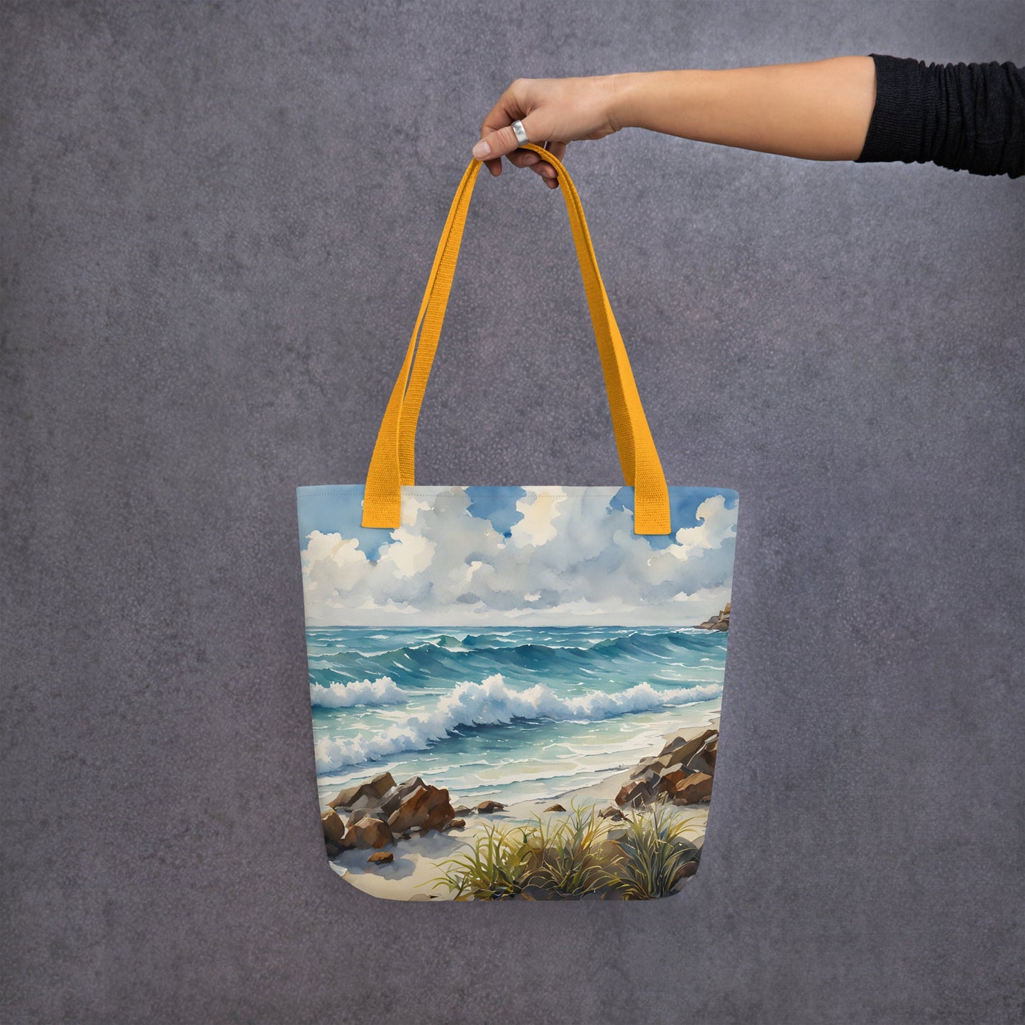 Watercolor Seashore Tote Bag - Tote Bags - Discovery Co.