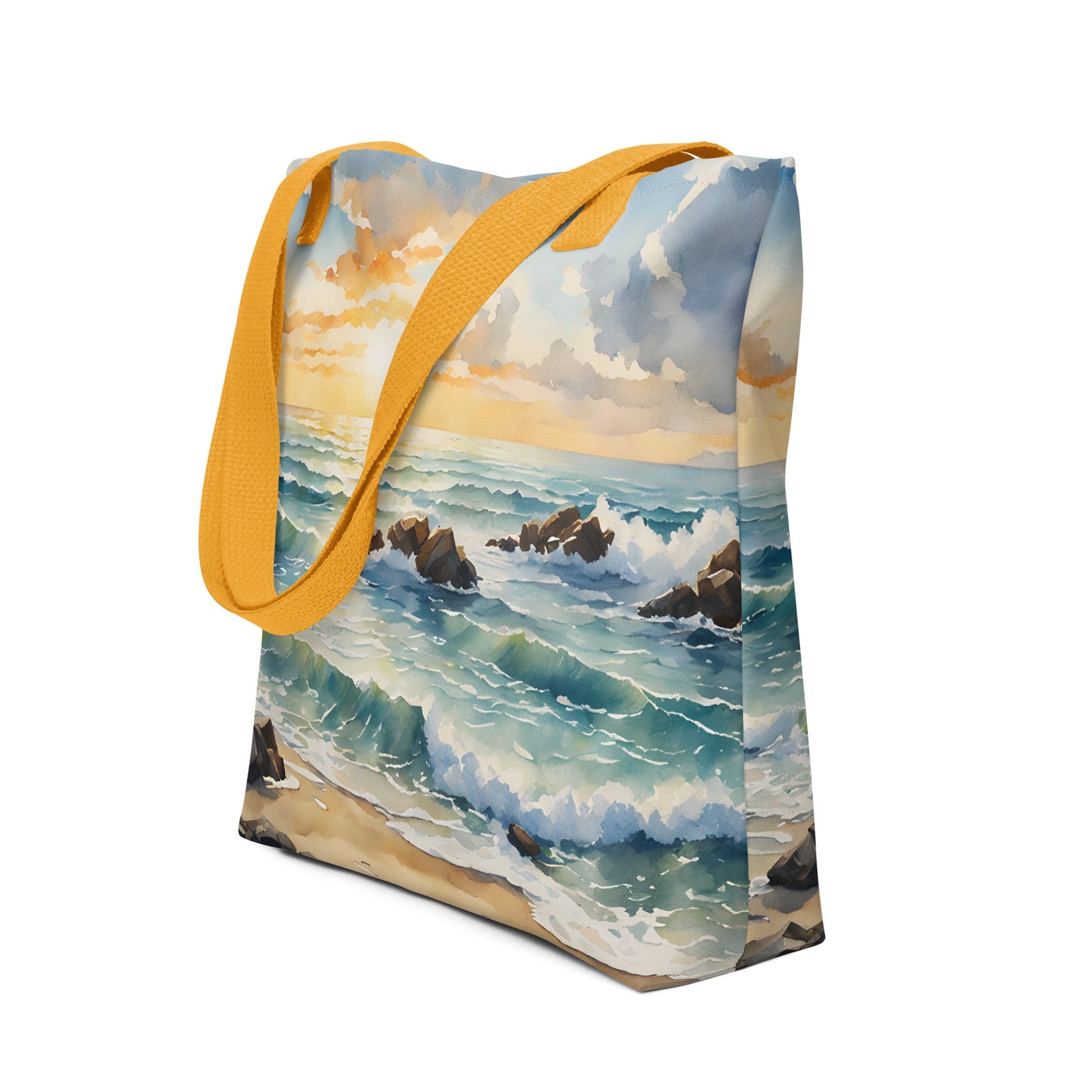 Watercolor Sunset Beach Tote Bag - Tote Bags - Discovery Co.