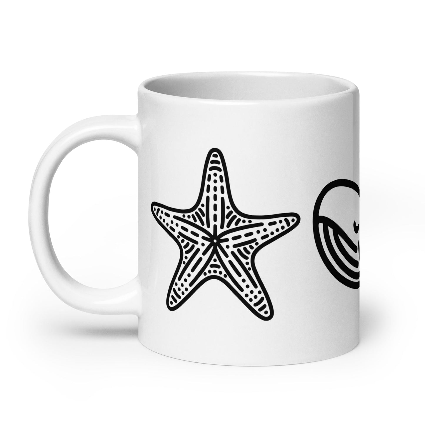 Whale II White Glossy Mug (11 oz, 15 oz, 20 oz) - Mugs - Discovery Co.