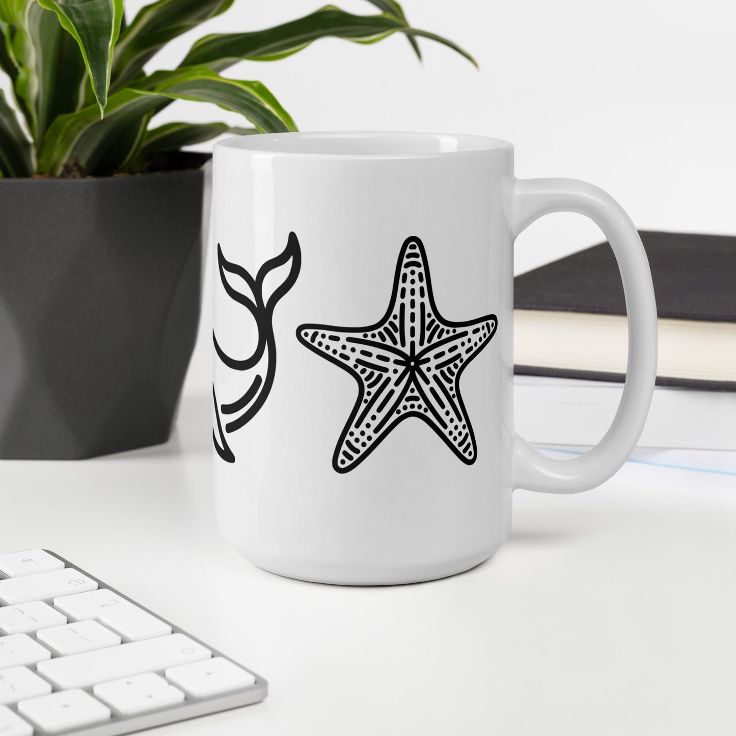 Whale II White Glossy Mug (11 oz, 15 oz, 20 oz) - Mugs - Discovery Co.