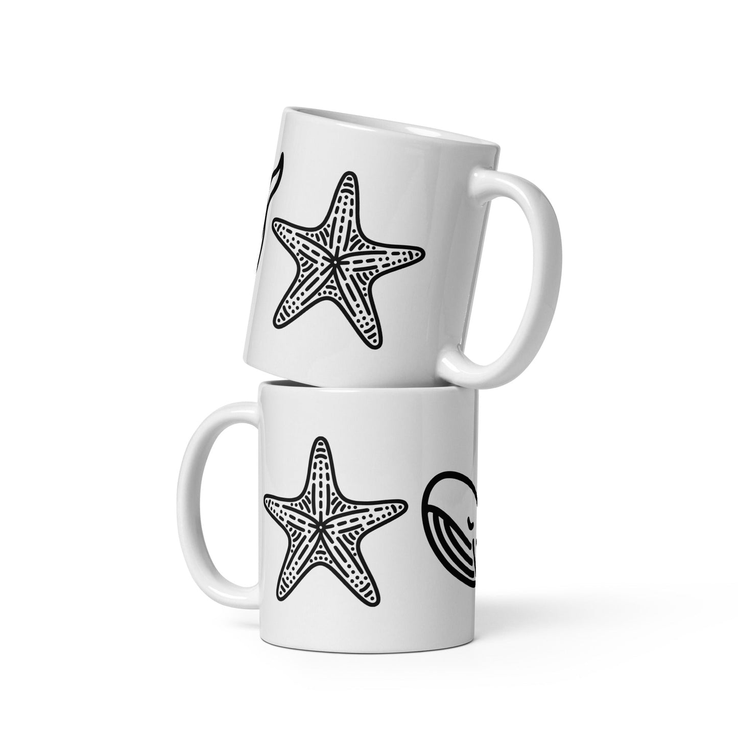 Whale II White Glossy Mug (11 oz, 15 oz, 20 oz) - Mugs - Discovery Co.