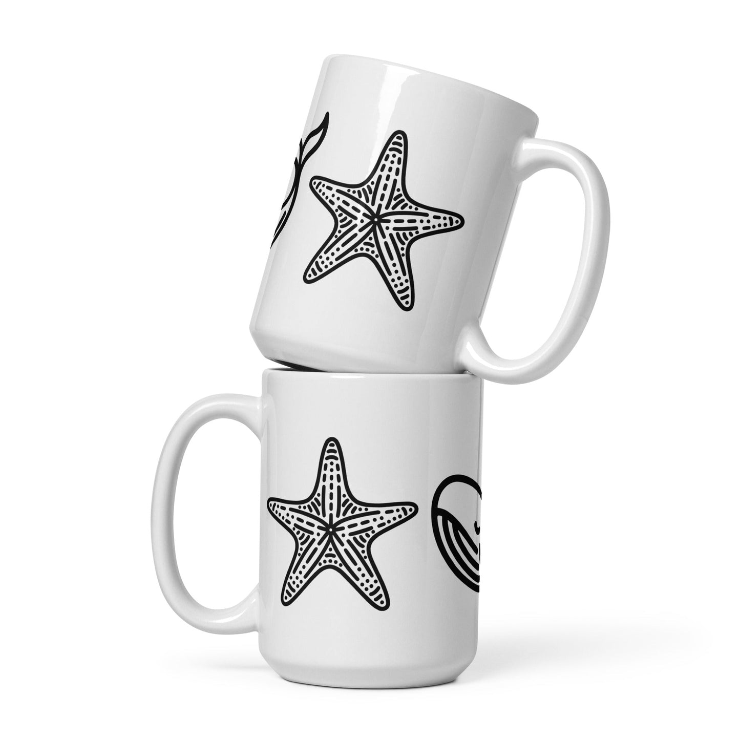 Whale II White Glossy Mug (11 oz, 15 oz, 20 oz) - Mugs - Discovery Co.
