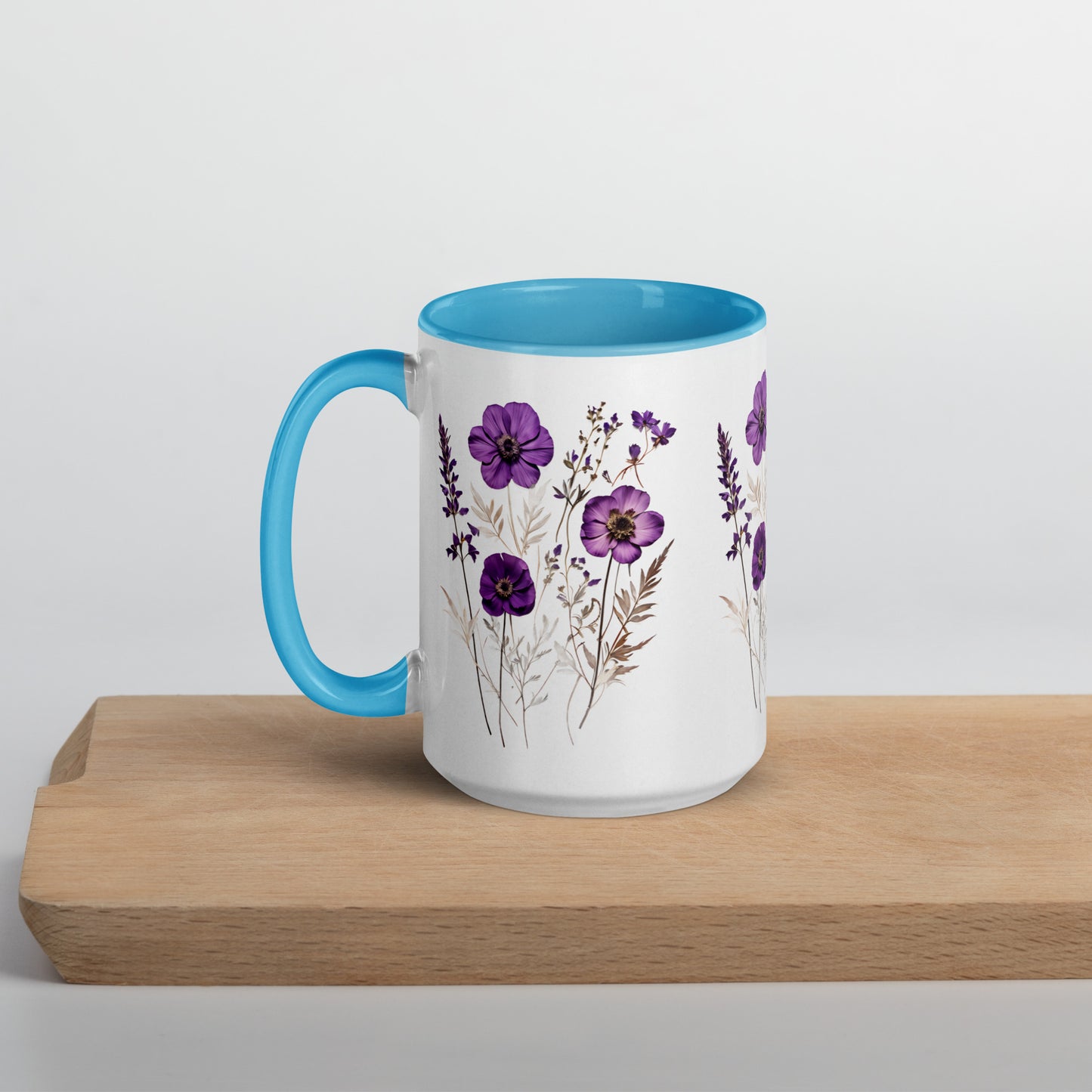 Purple Wildflowers Mug With Color Inside (11 oz and 15 oz) - Mugs - Discovery Co.