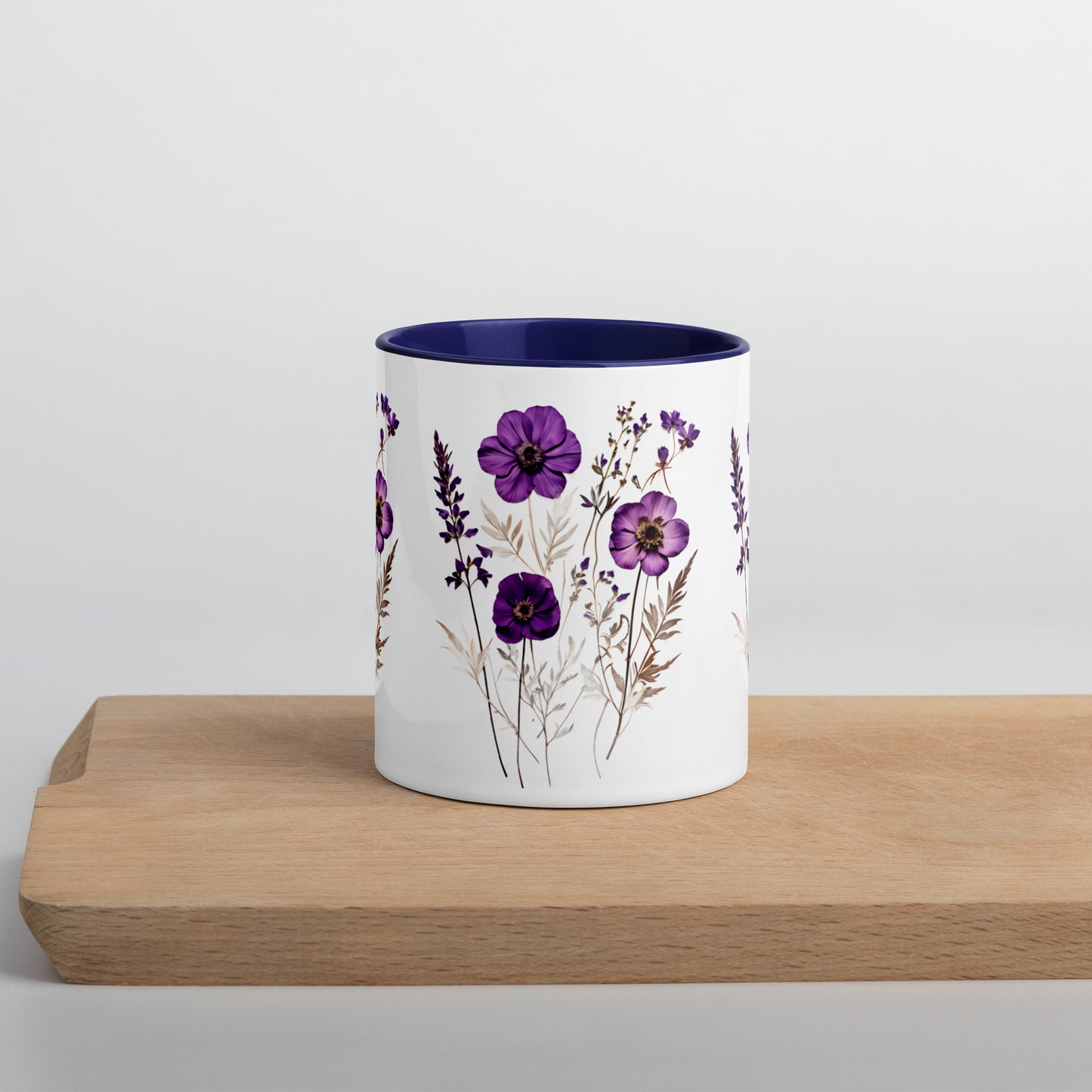 Purple Wildflowers Mug With Color Inside (11 oz and 15 oz) - Mugs - Discovery Co.
