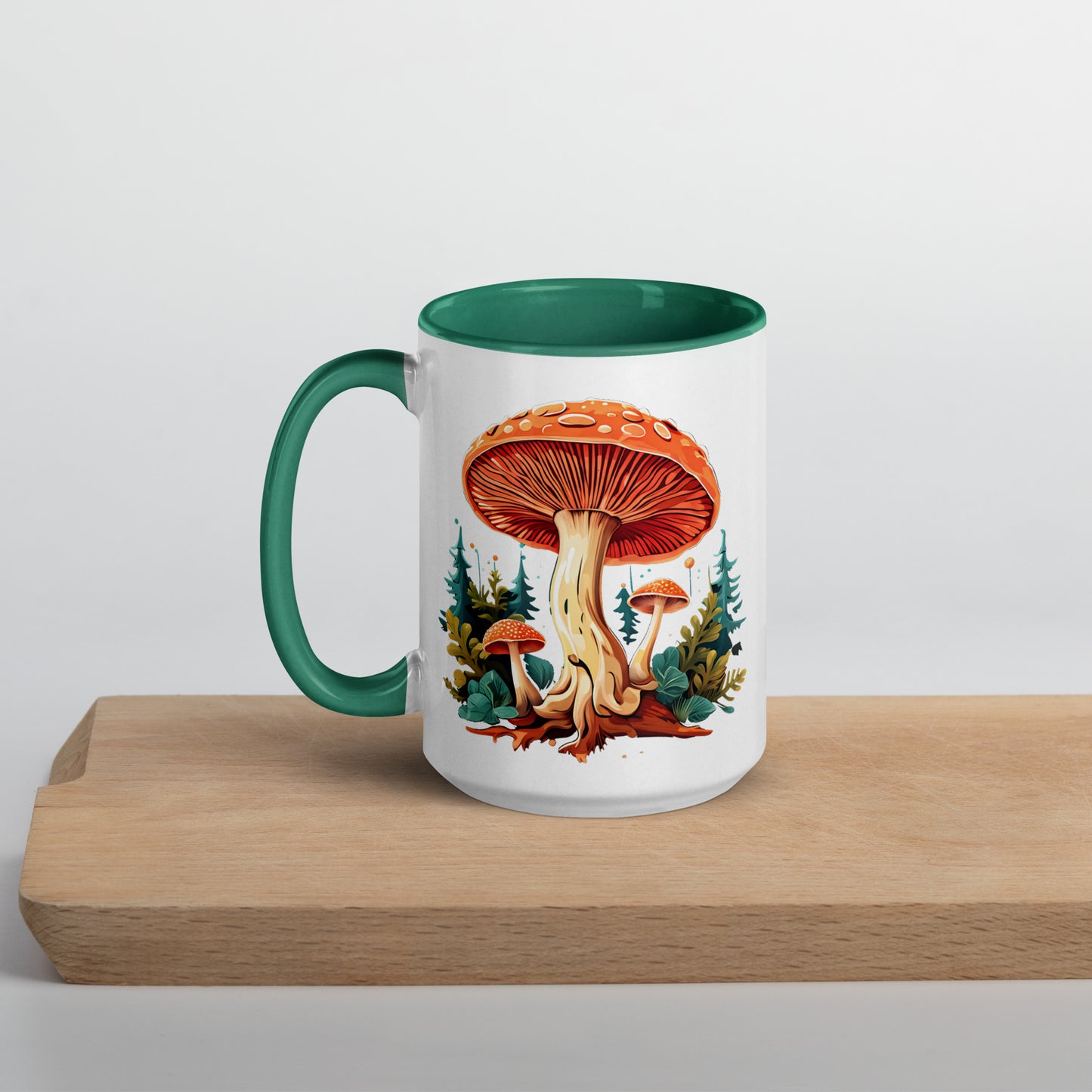 Mushrooms In The Forest Mug With Color Inside (11 oz and 15 oz) - Mugs - Discovery Co.