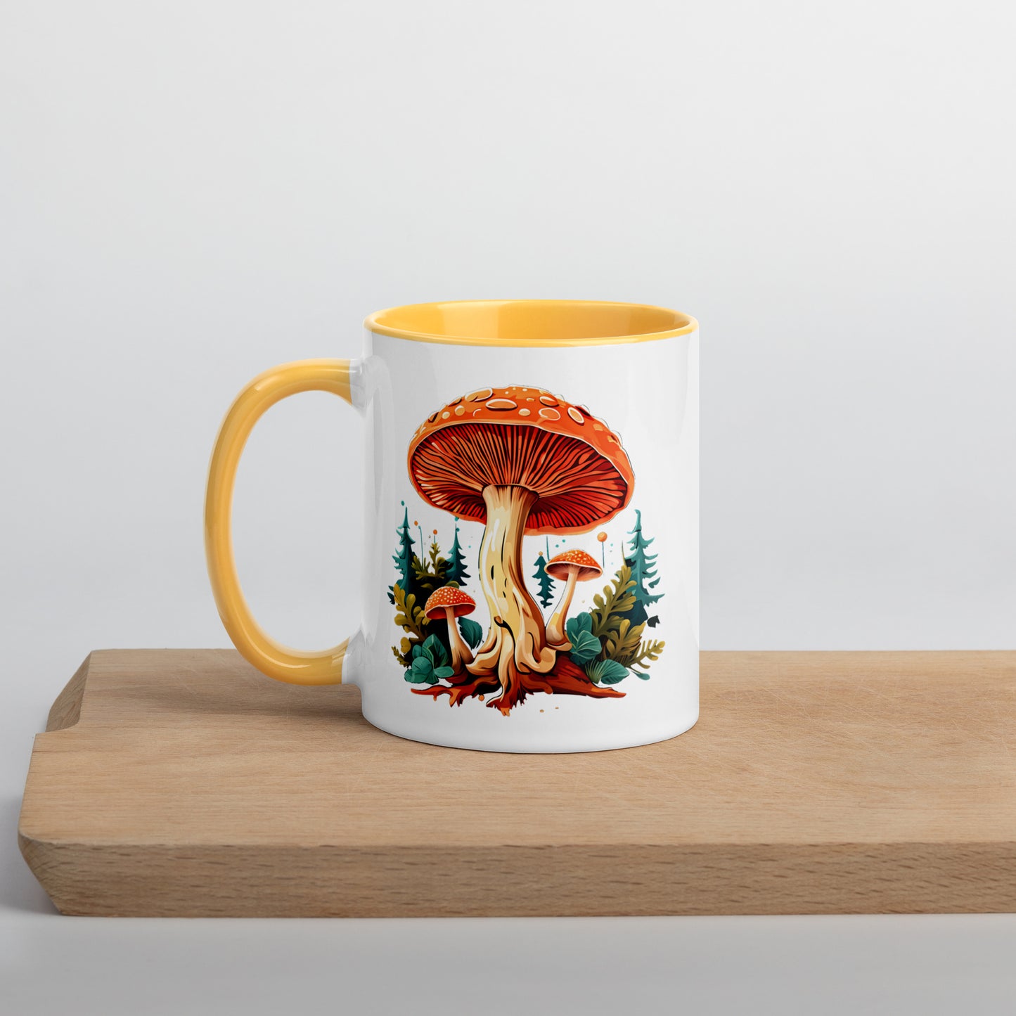 Mushrooms In The Forest Mug With Color Inside (11 oz and 15 oz) - Mugs - Discovery Co.