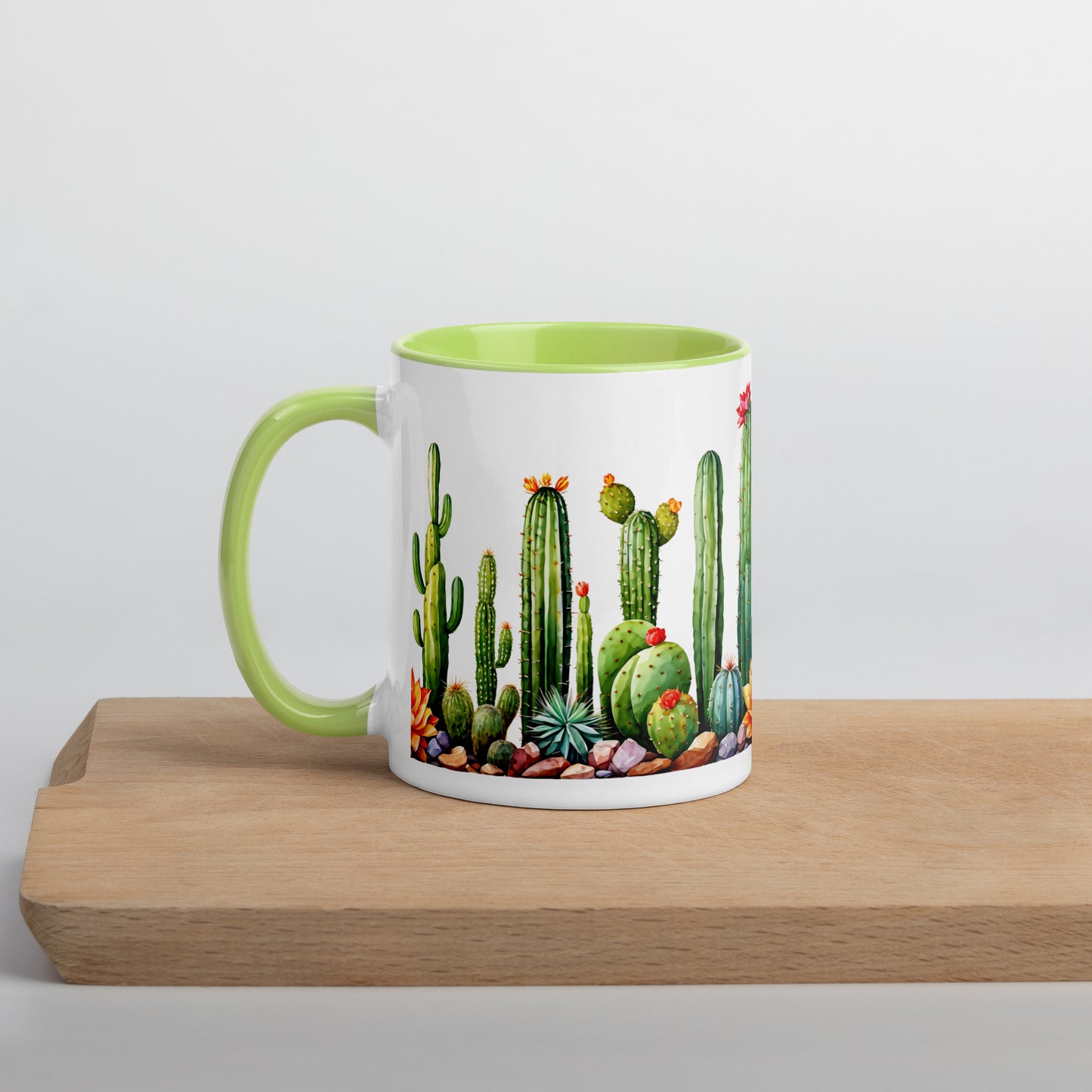 Cactus Garden Mug With Color Inside (11 oz and 15 oz) - Mugs - Discovery Co.