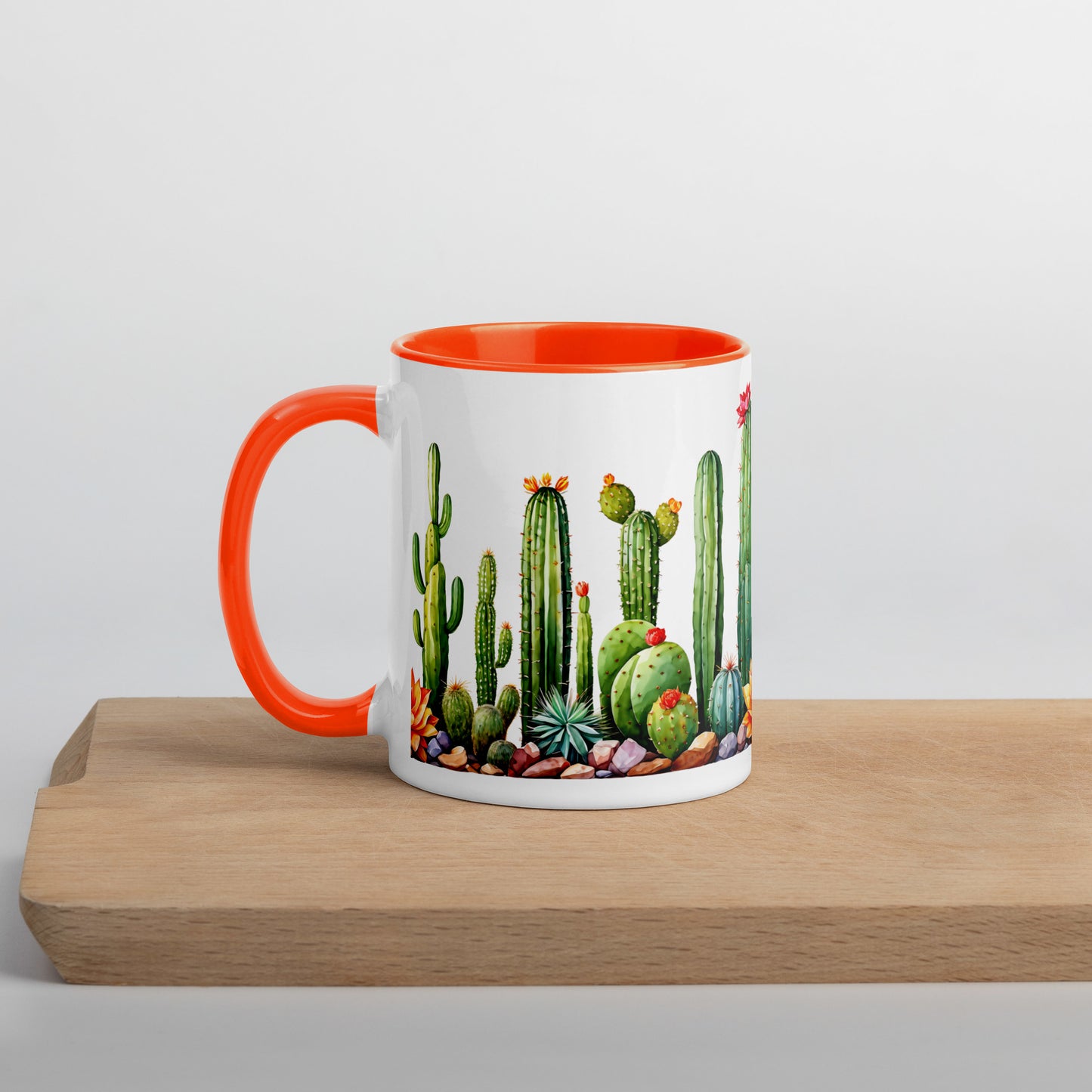 Cactus Garden Mug With Color Inside (11 oz and 15 oz) - Mugs - Discovery Co.