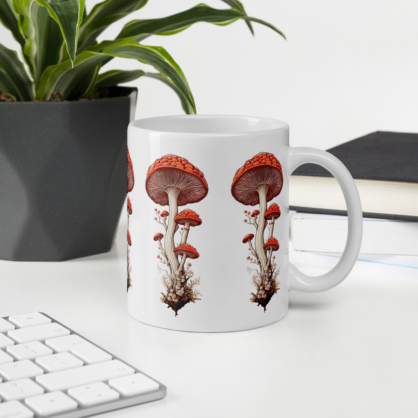 Wild Mushrooms White Glossy Mug (11 oz, 15oz, 20 oz) - Mugs - Discovery Co.