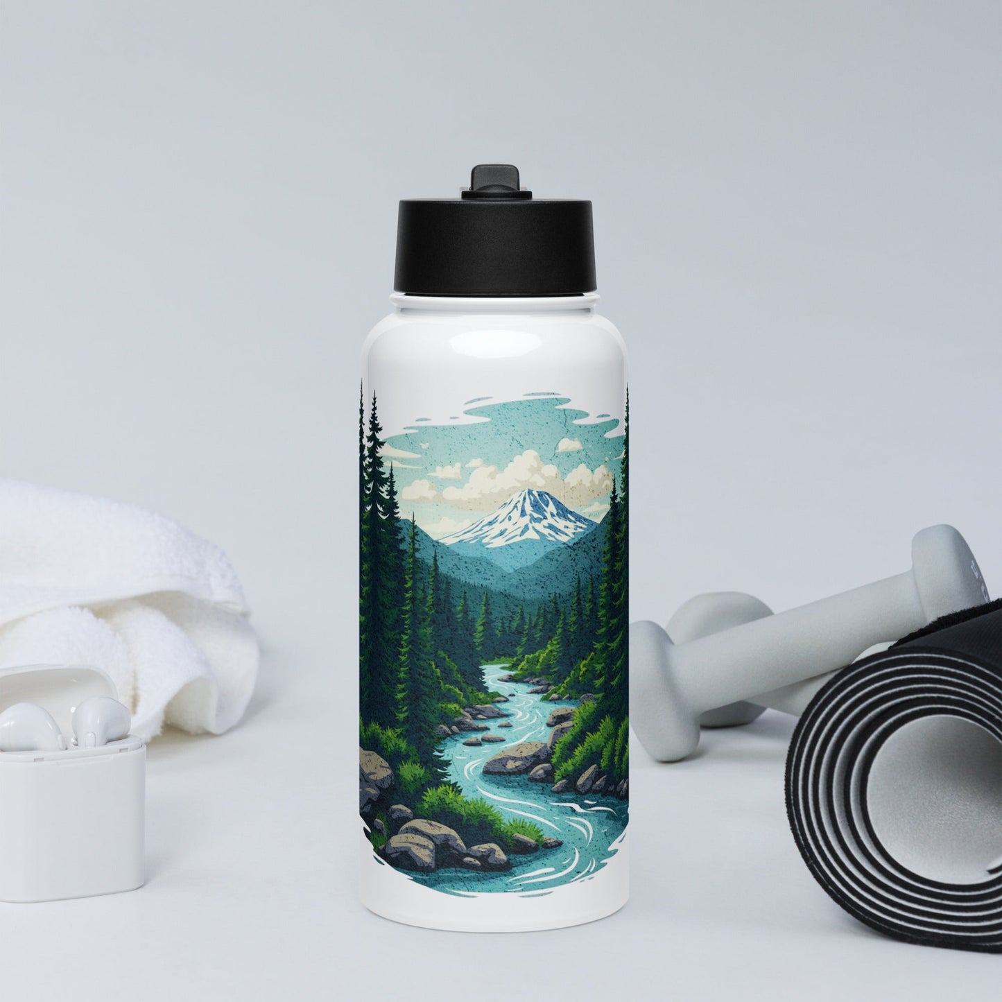 Winding River Stainless Steel Water Bottle With Straw Lid - Stainless Steel Water Bottle With Straw Lid - Discovery Co.