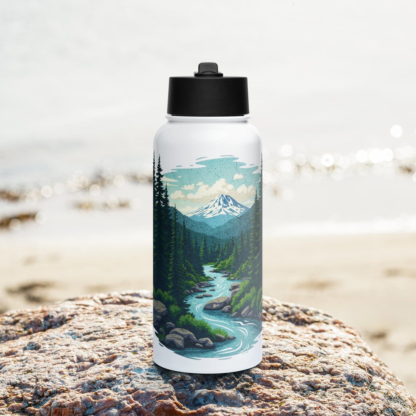 Winding River Stainless Steel Water Bottle With Straw Lid - Stainless Steel Water Bottle With Straw Lid - Discovery Co.