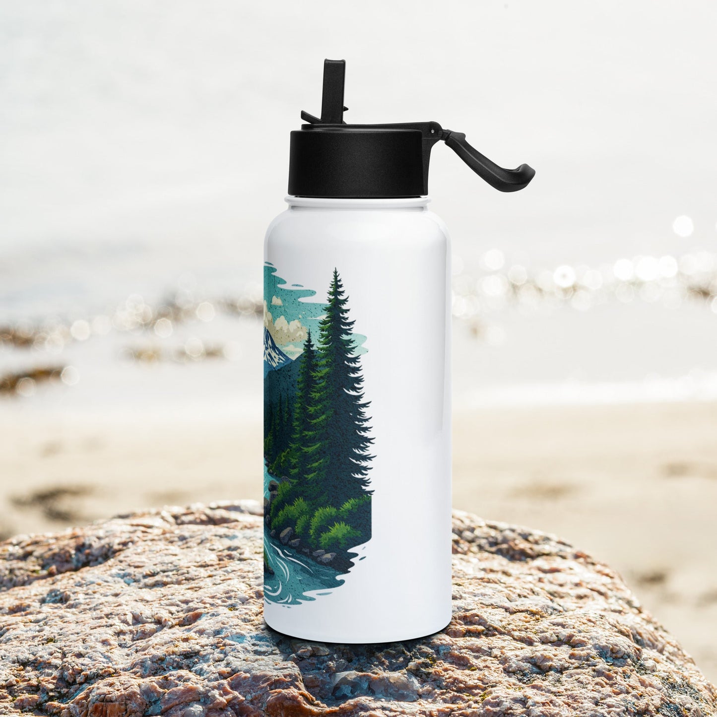 Winding River Stainless Steel Water Bottle With Straw Lid - Stainless Steel Water Bottle With Straw Lid - Discovery Co.