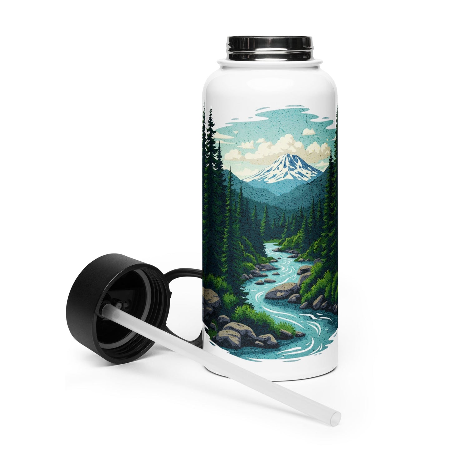 Winding River Stainless Steel Water Bottle With Straw Lid - Stainless Steel Water Bottle With Straw Lid - Discovery Co.